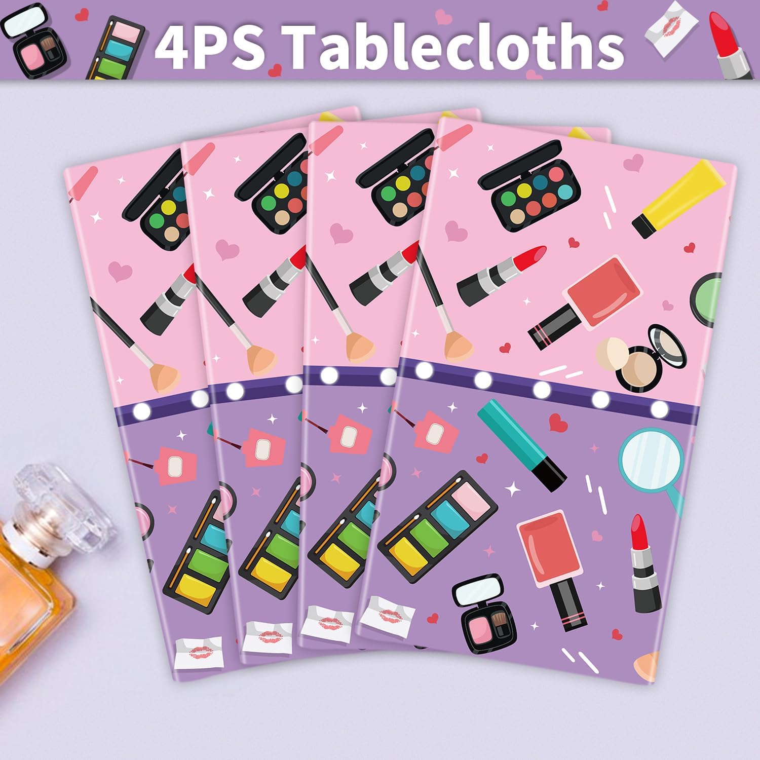 4 Pack Spa Makeup Party Table Covers 51 x 86 Inches