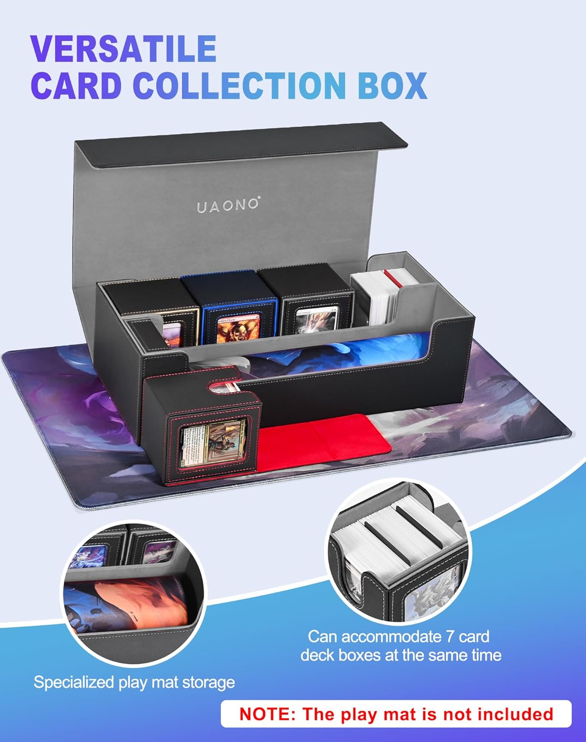 UAONO 5 in 1 Card Deck Case with Storage Boxes