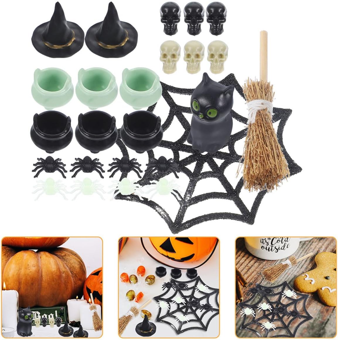PRETYZOOM 2Sets Halloween Witch Ornament DIY Decor for Dollhouses