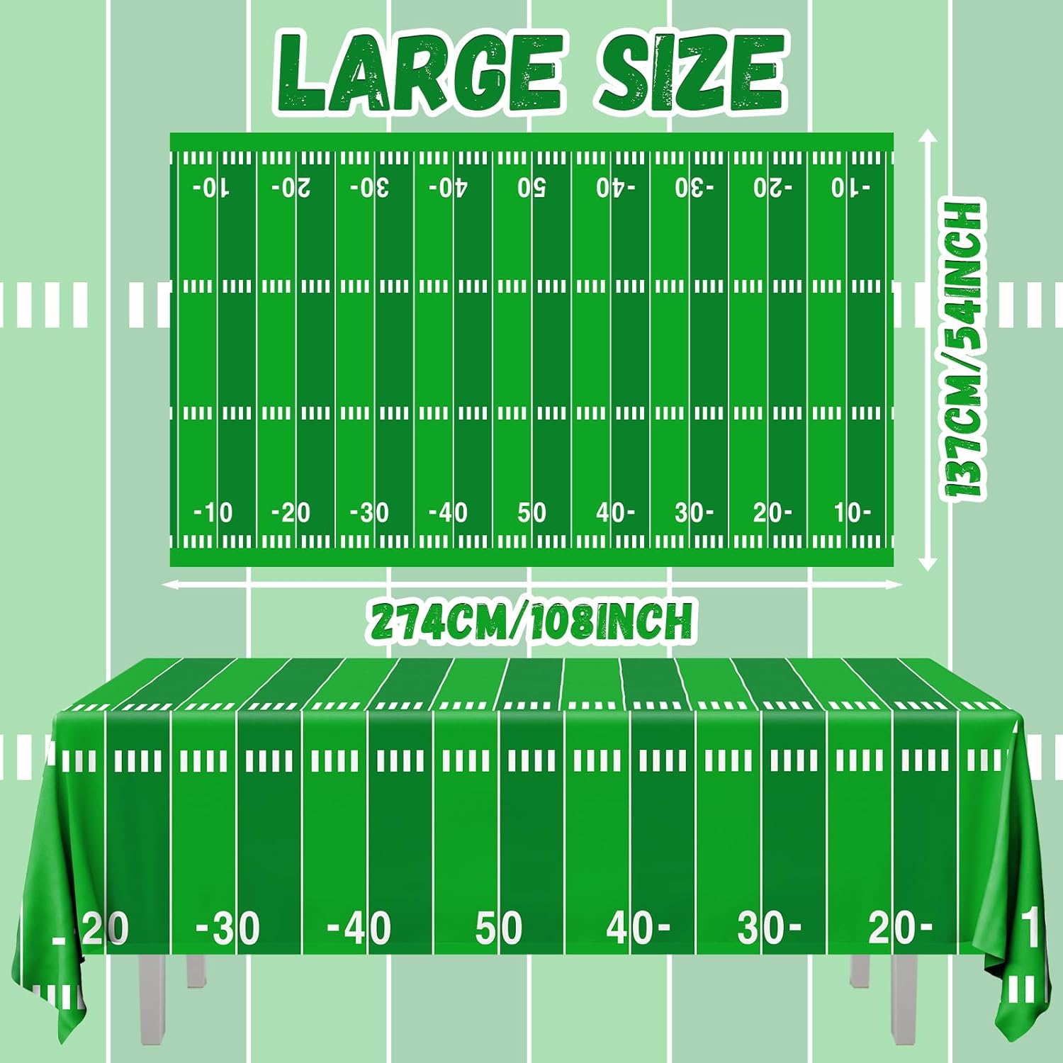 Juweked 3Pcs Football Tablecloth for Football Parties