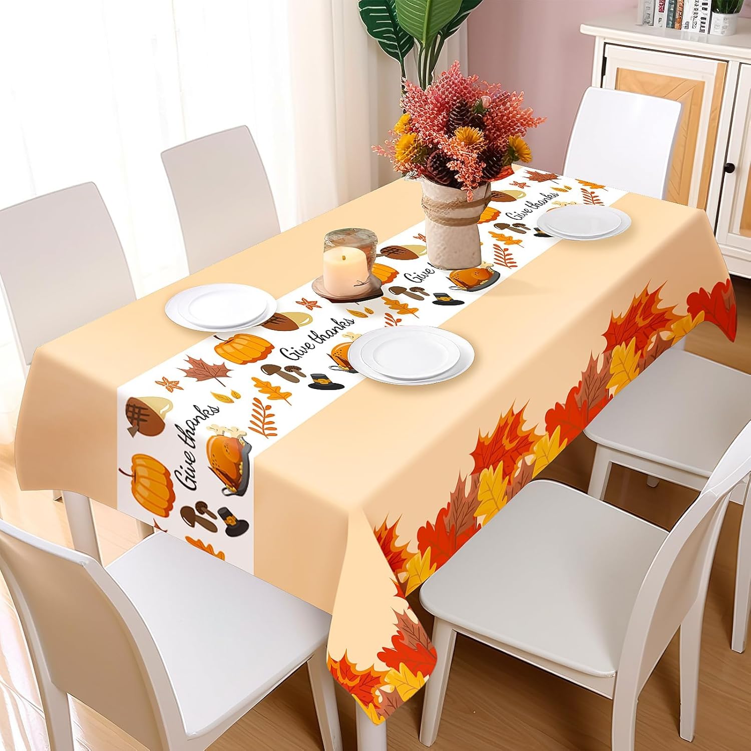 Childom 3 Pack Thanksgiving Tablecloths 54 x 108