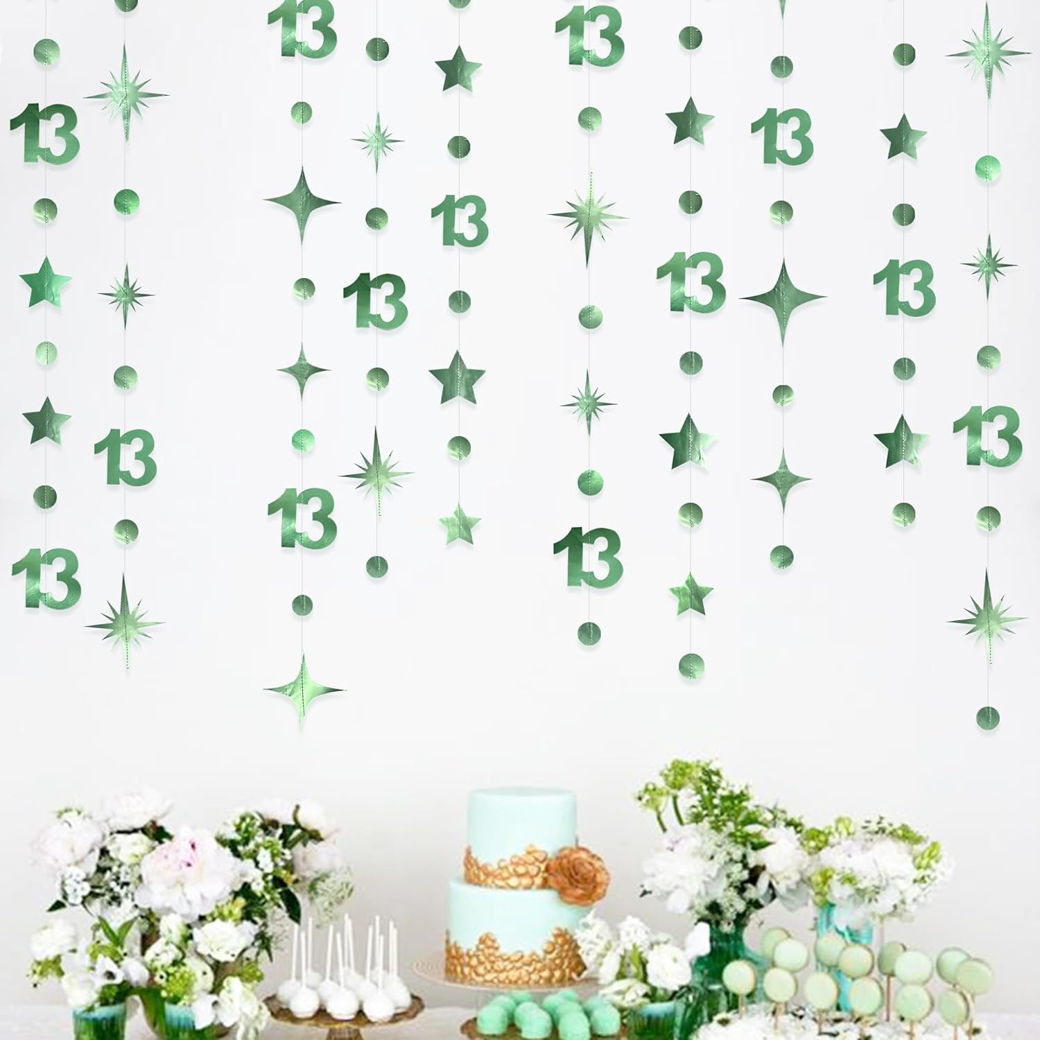 Sage Green 13th Birthday Garland Decorations