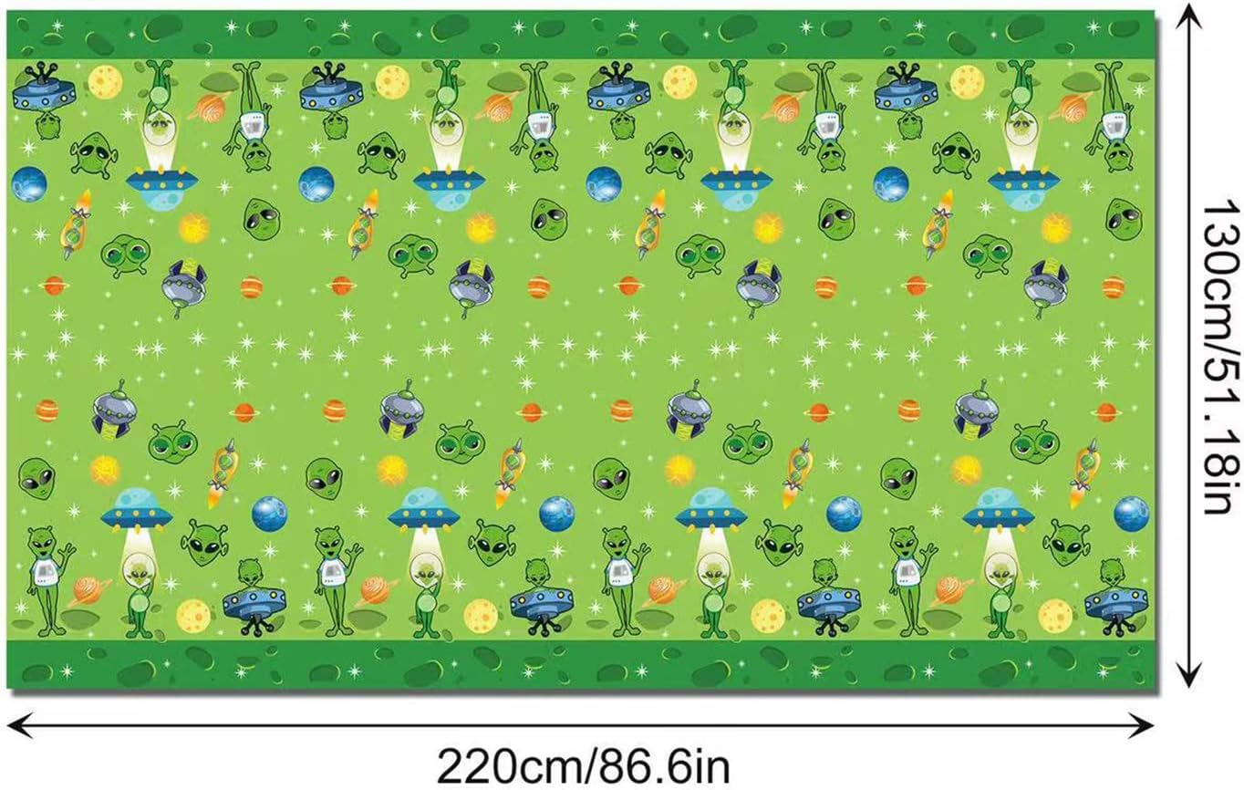 3 Alien Theme Party Tablecovers 87x51 Inch Plastic