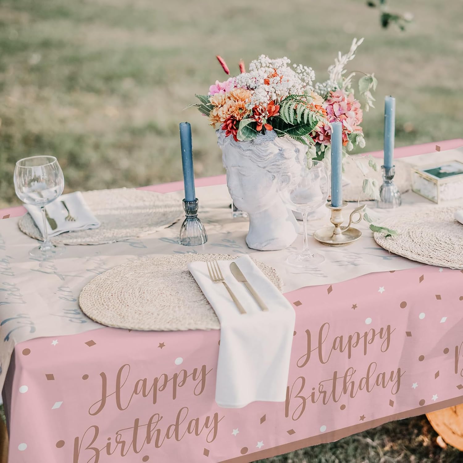 Rose Gold Birthday Party Supplies Set for 25 Guests