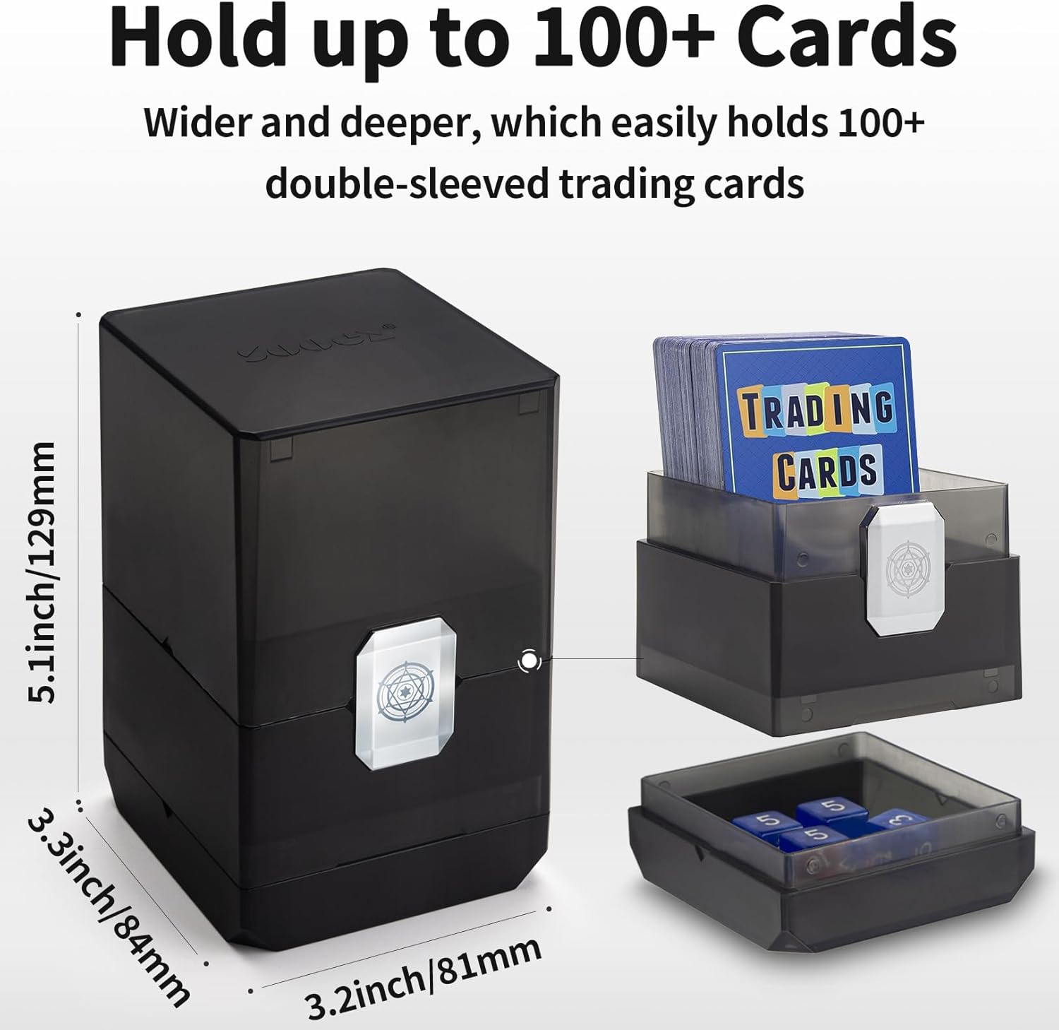 Sooez Card Box for MTG with Dice Storage Green