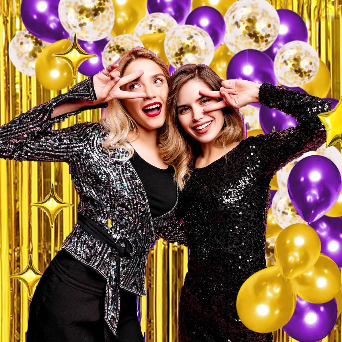 Purple and Gold Balloon Arch Kit 121 PCS Party Decor