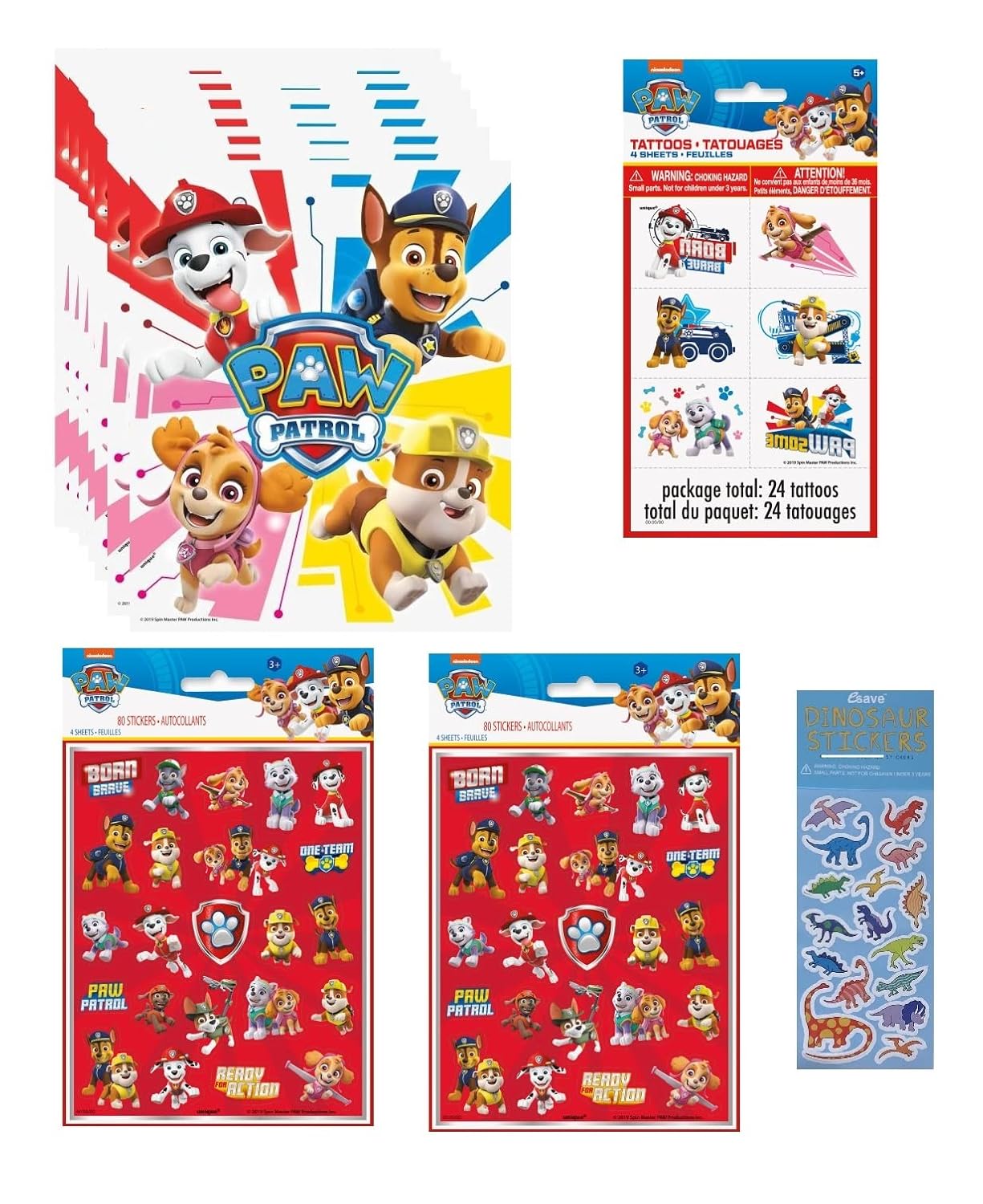 Paw Patrol Party Favor Bundle with 8 Bags and 24 Tattoos