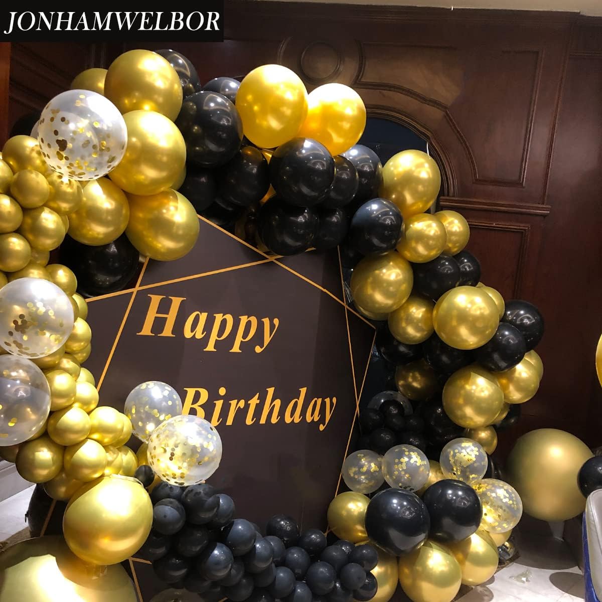 Jonhamwelbor 12 Inch Black Balloons 100 Pack