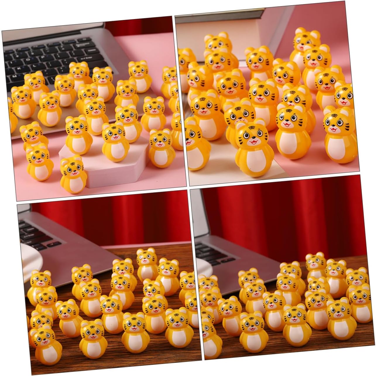 20pcs Tiger Tumbler Toy Wobbling Home Decor for Kids