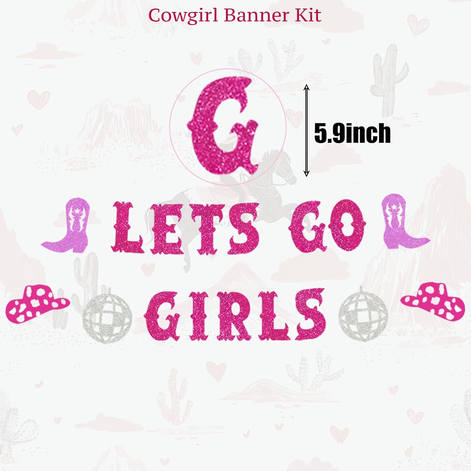 Lets Go Girls Cowgirl Bachelorette Banner