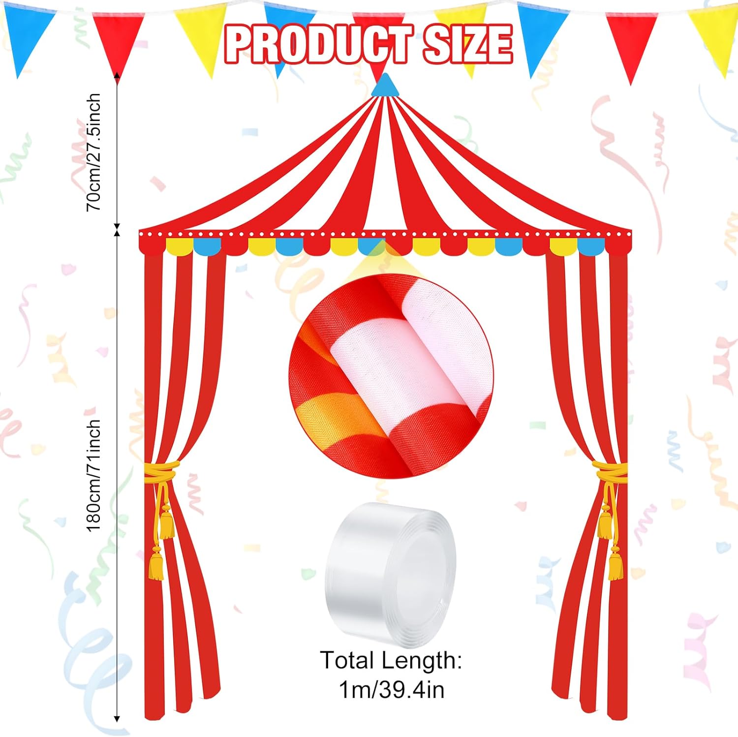 4 Pcs Halloween Carnival Decor Banners with Adhesive