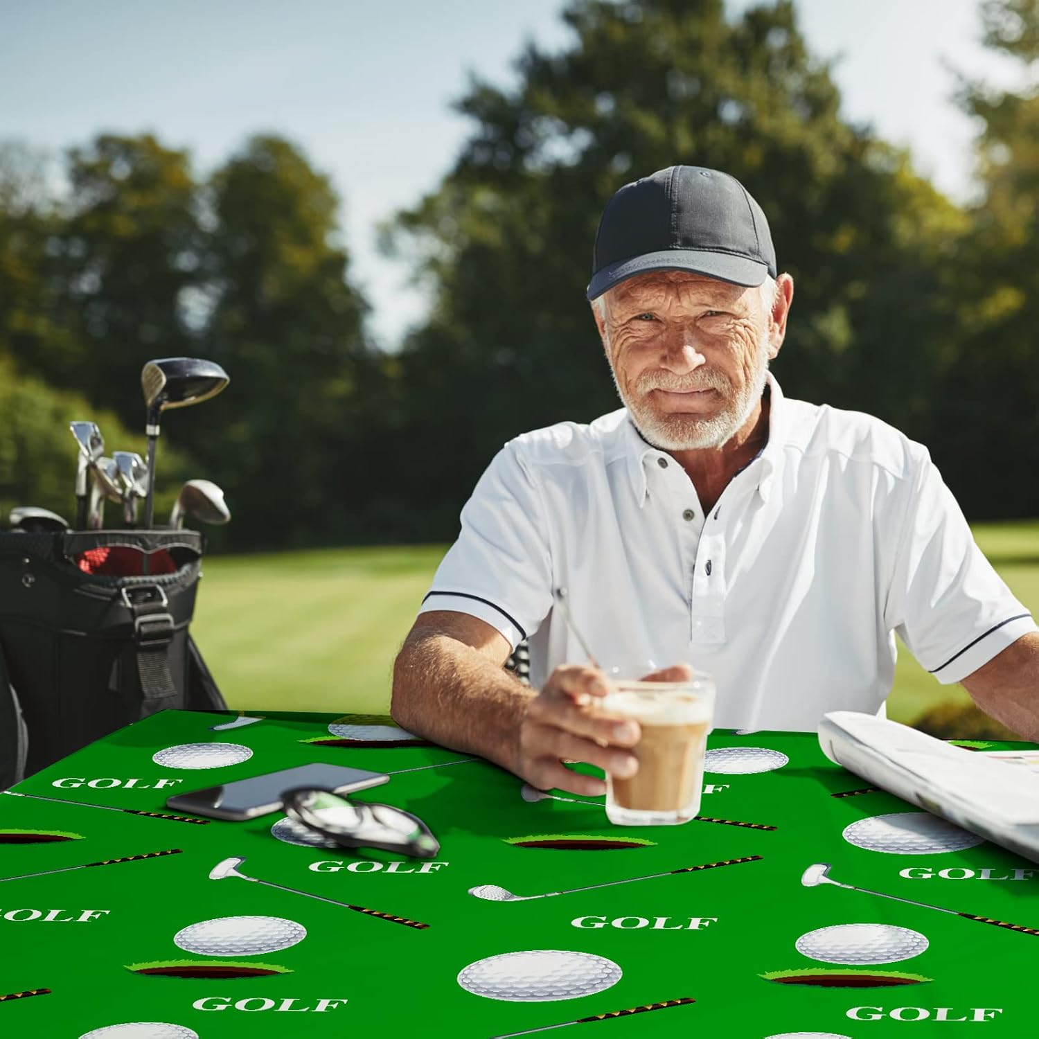 Patelai Golf Tablecloth for Sports Parties 86x51 Inch 2 Piece