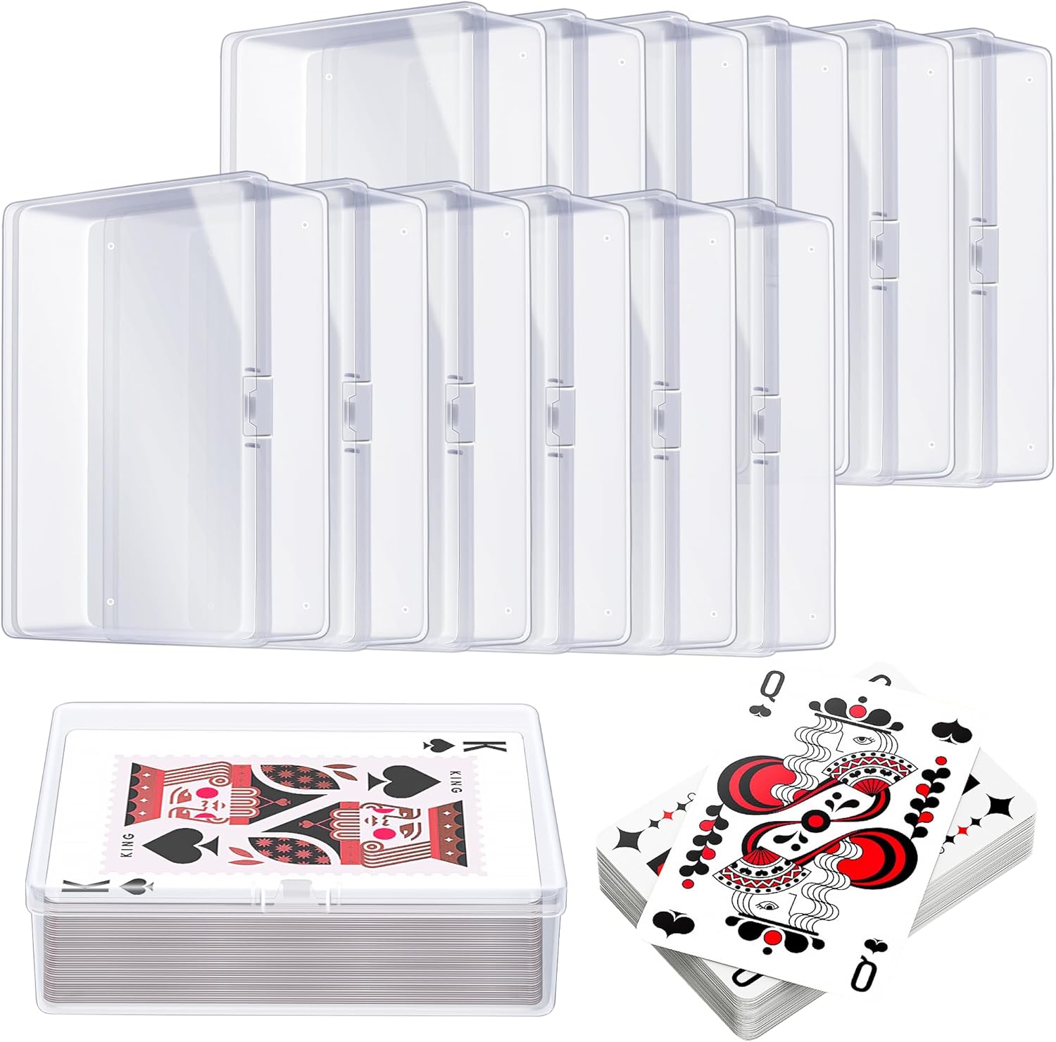 Kitoyz Clear Plastic Card Cases for 100 Cards 12 PCS
