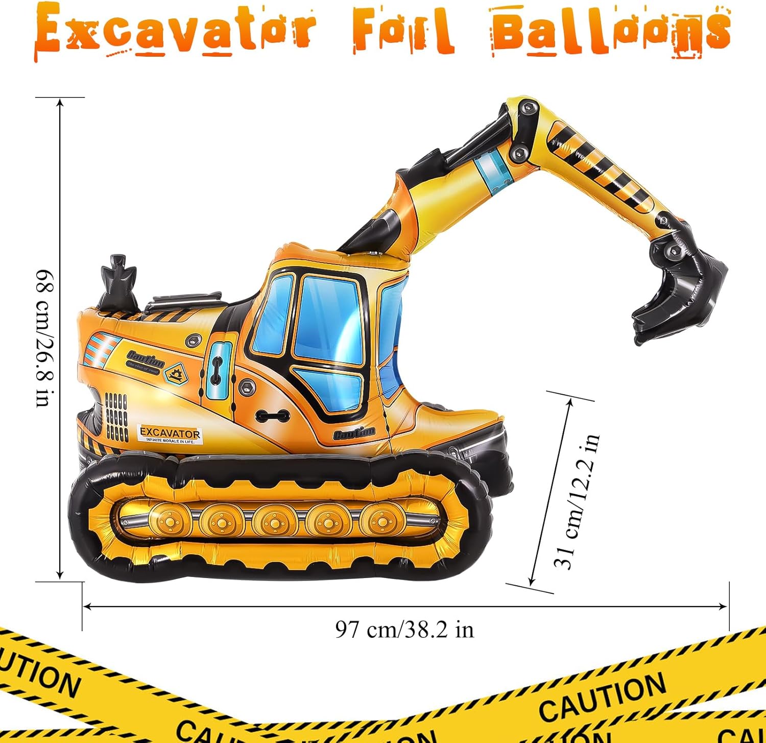 Self Standing 4D Foil Excavator Balloon for Kids