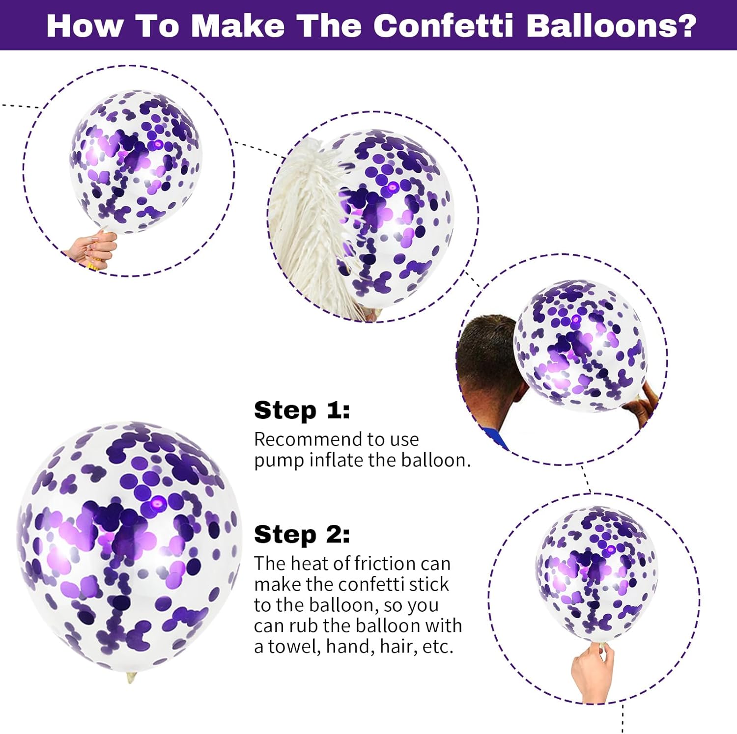 12 Inch Purple Black Balloons Party Decor Set
