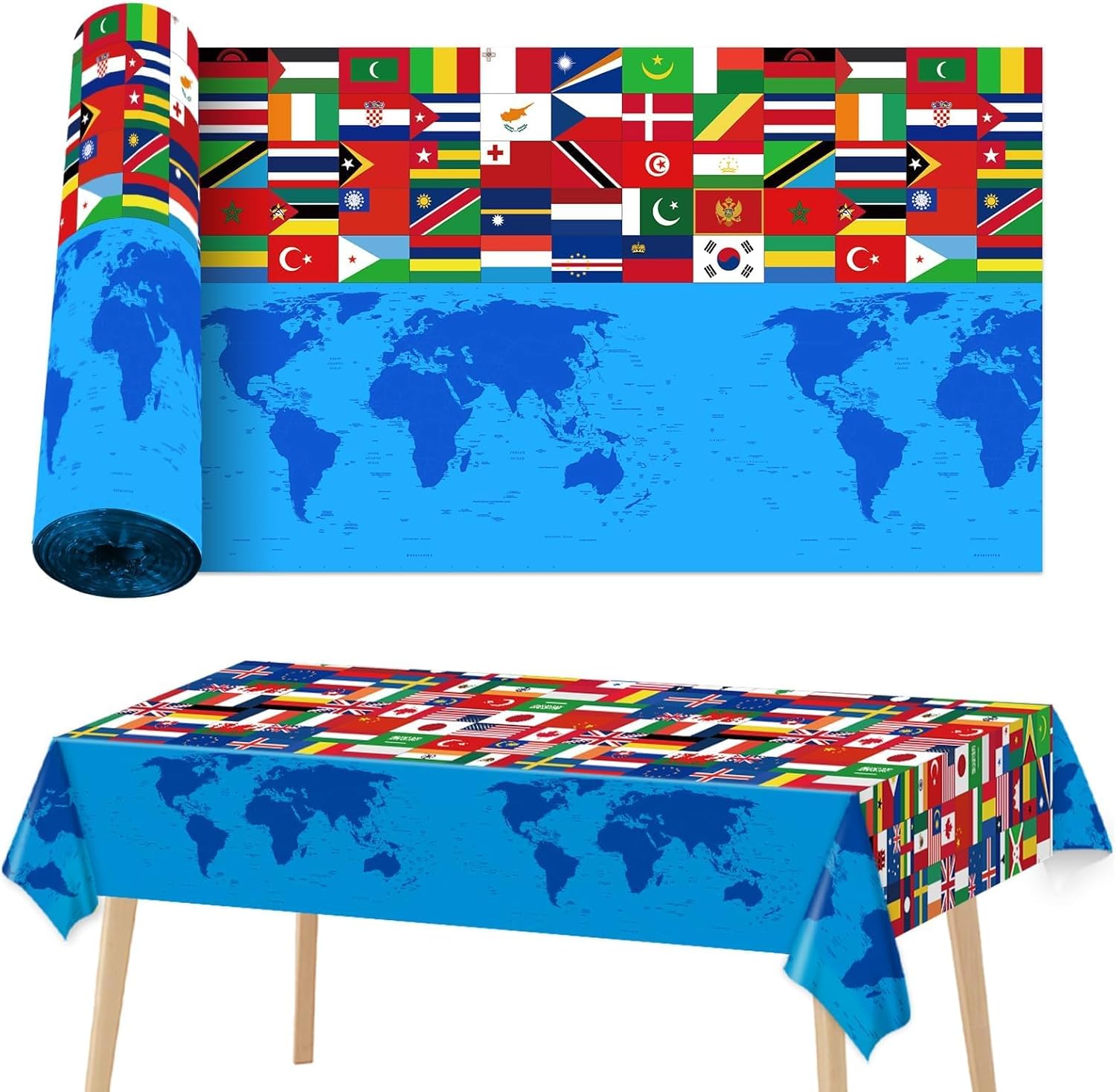 World Flag Table Cover Roll 1181x52 Inch