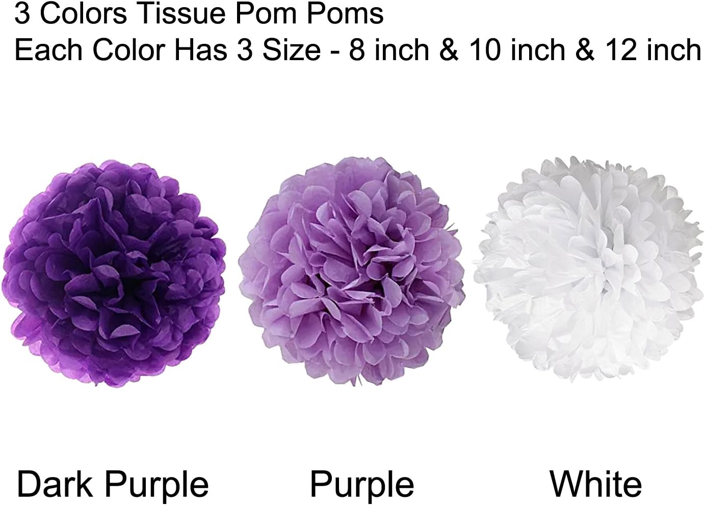 Wartoon Tissue Paper Pom Poms Flowers Set 12PCS