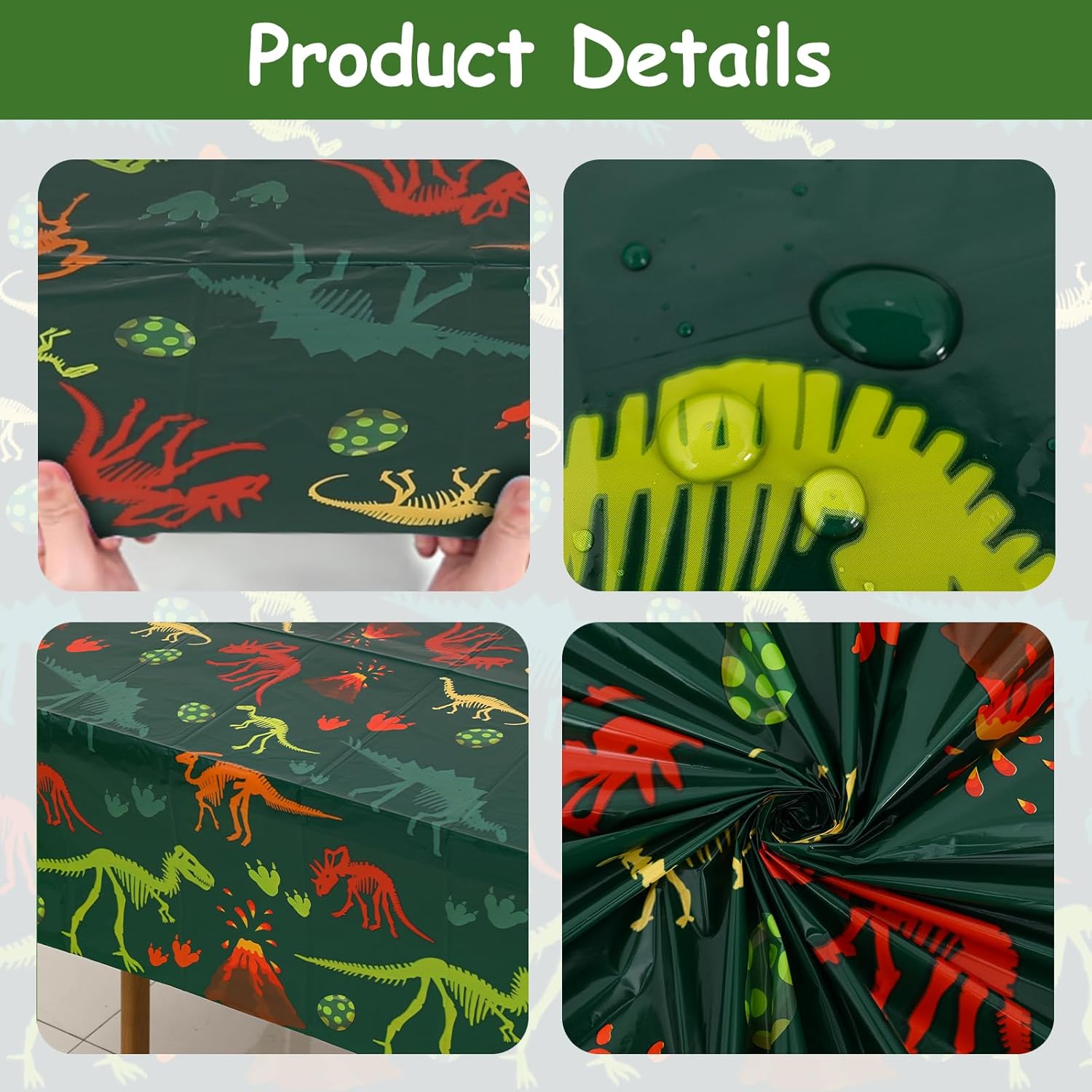Staraise 3 Dinosaur Tablecloths for Birthday Party