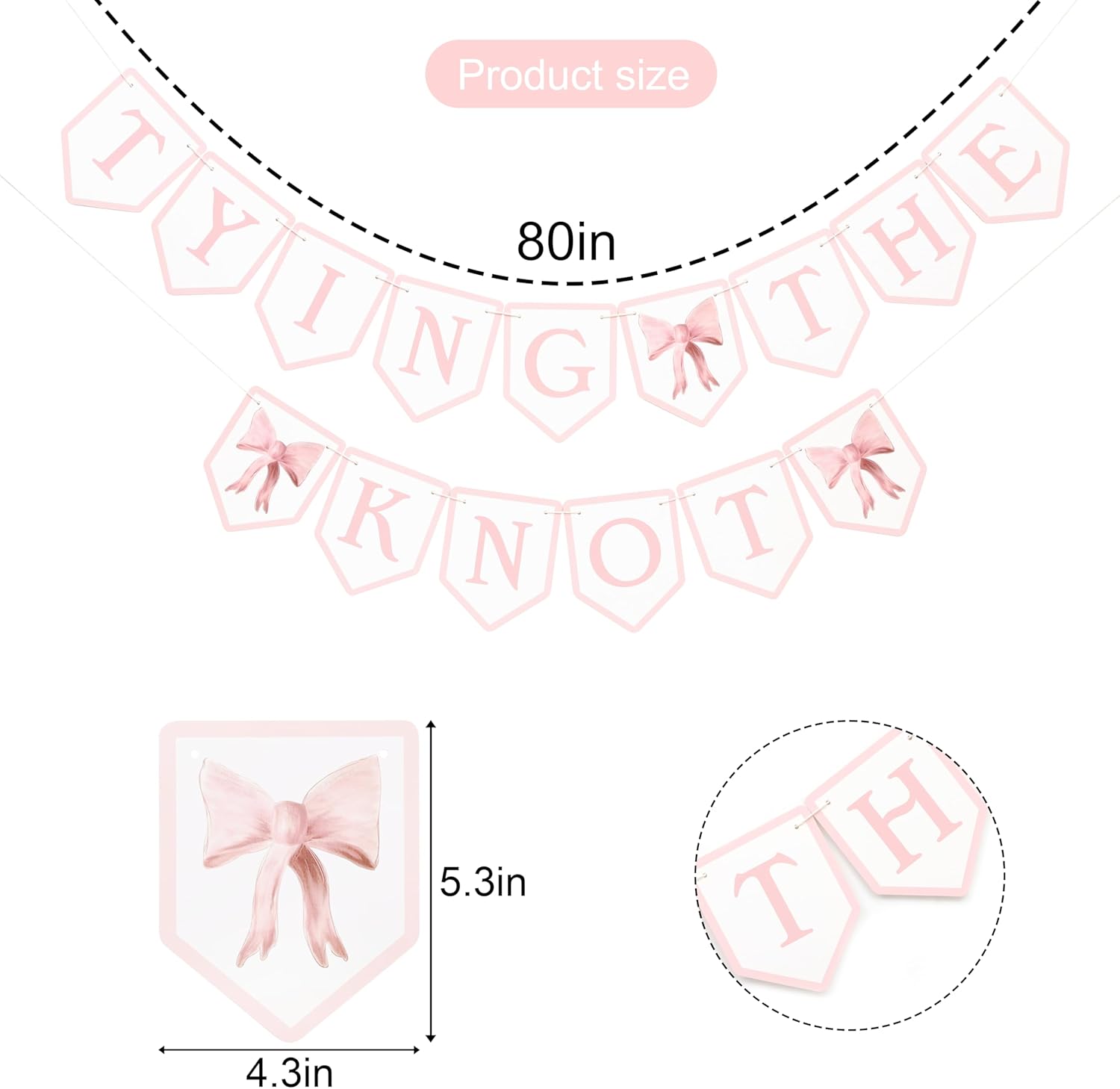 Tying The Knot Pink Bow Banner - Bridal Shower Decor