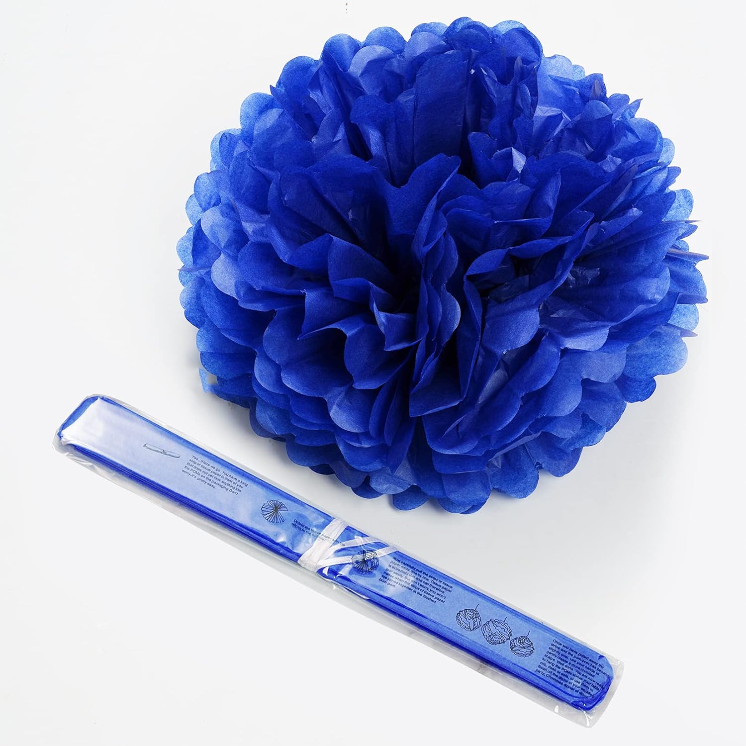 18PCS Royal Blue Tissue Paper Pom Poms Birthday Decorations