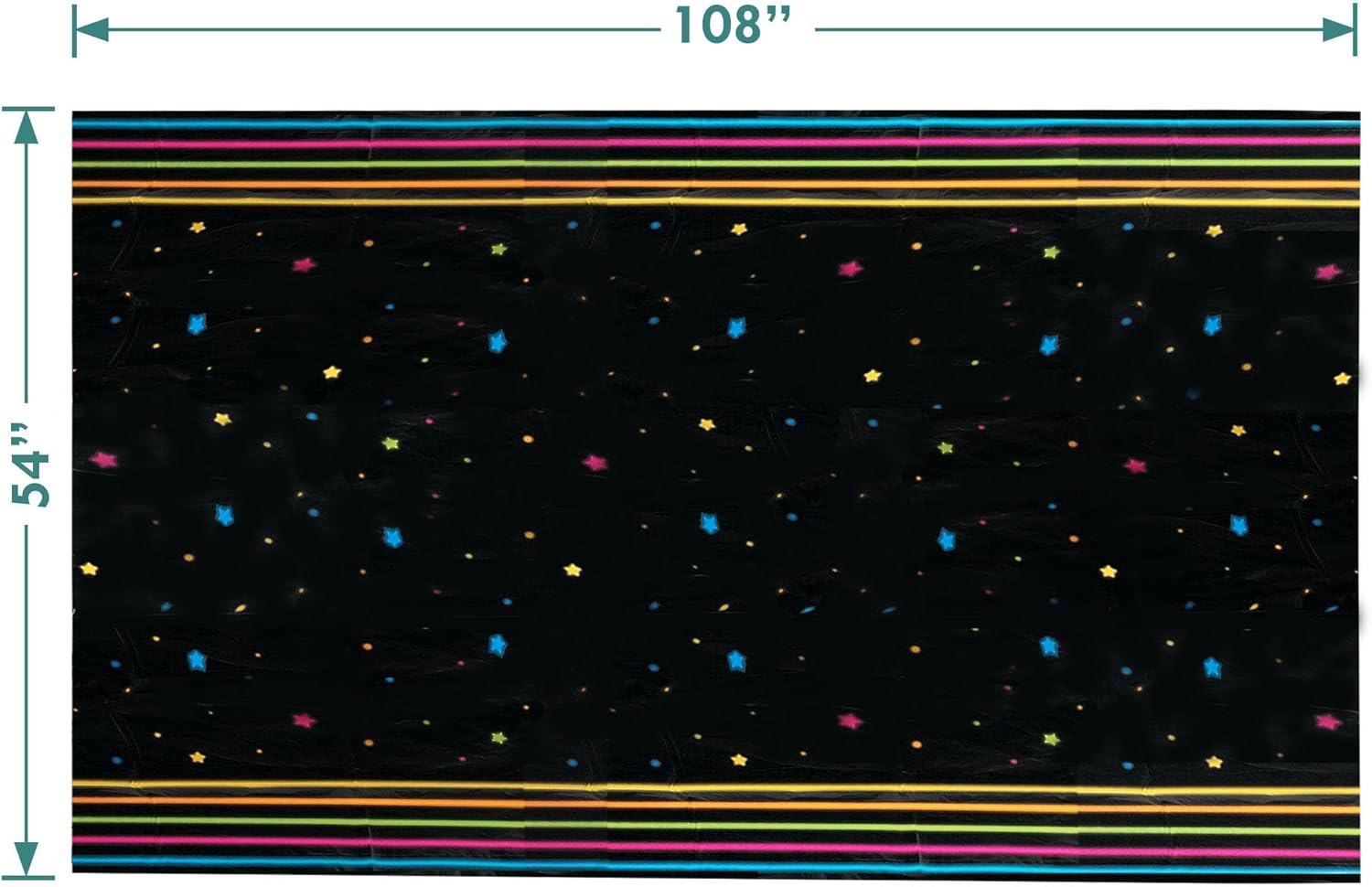 HOME HOOPLA Neon Glow Plastic Table Cover