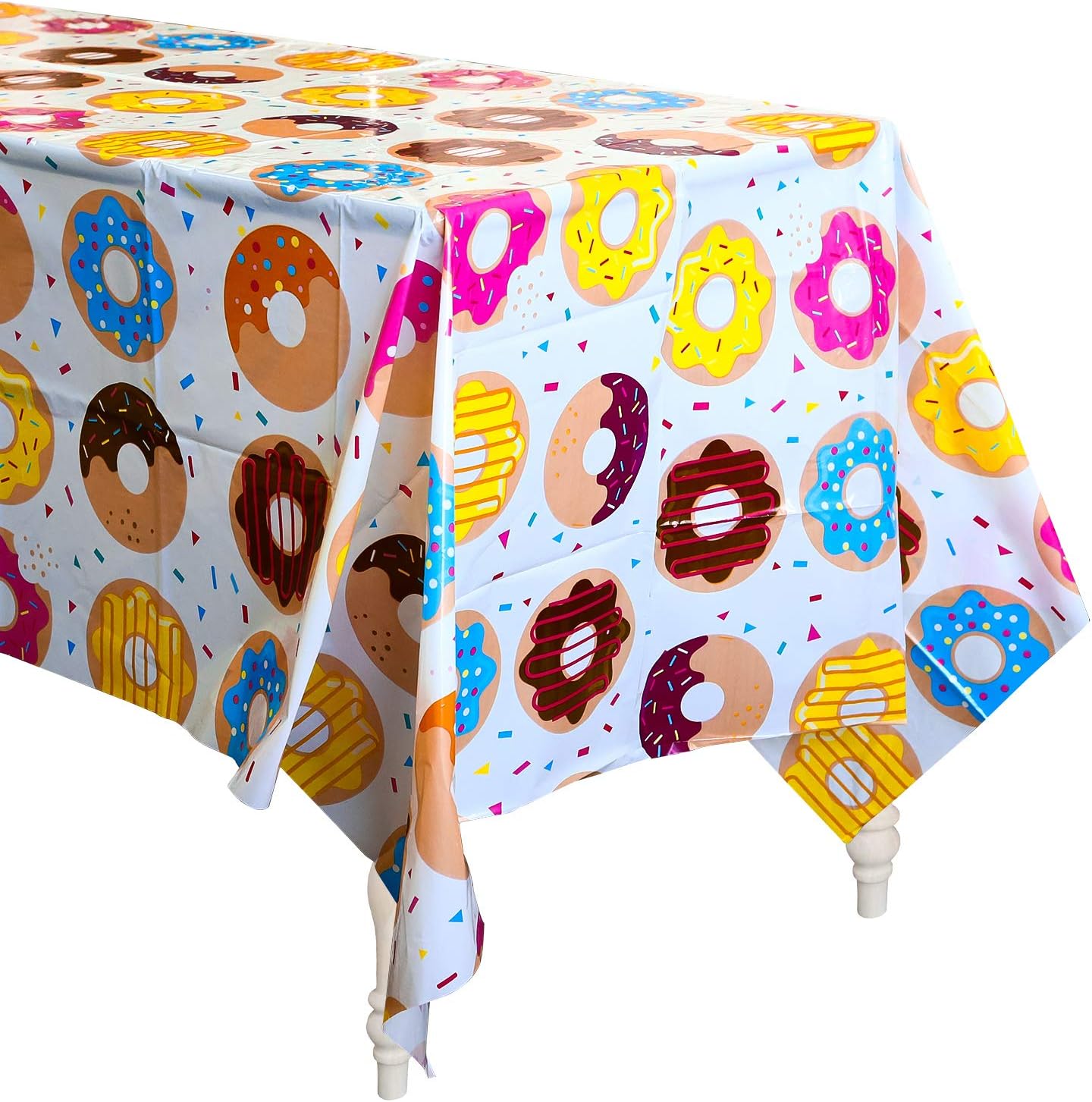 BeYumi 4 Pack Donut Party Tablecloth