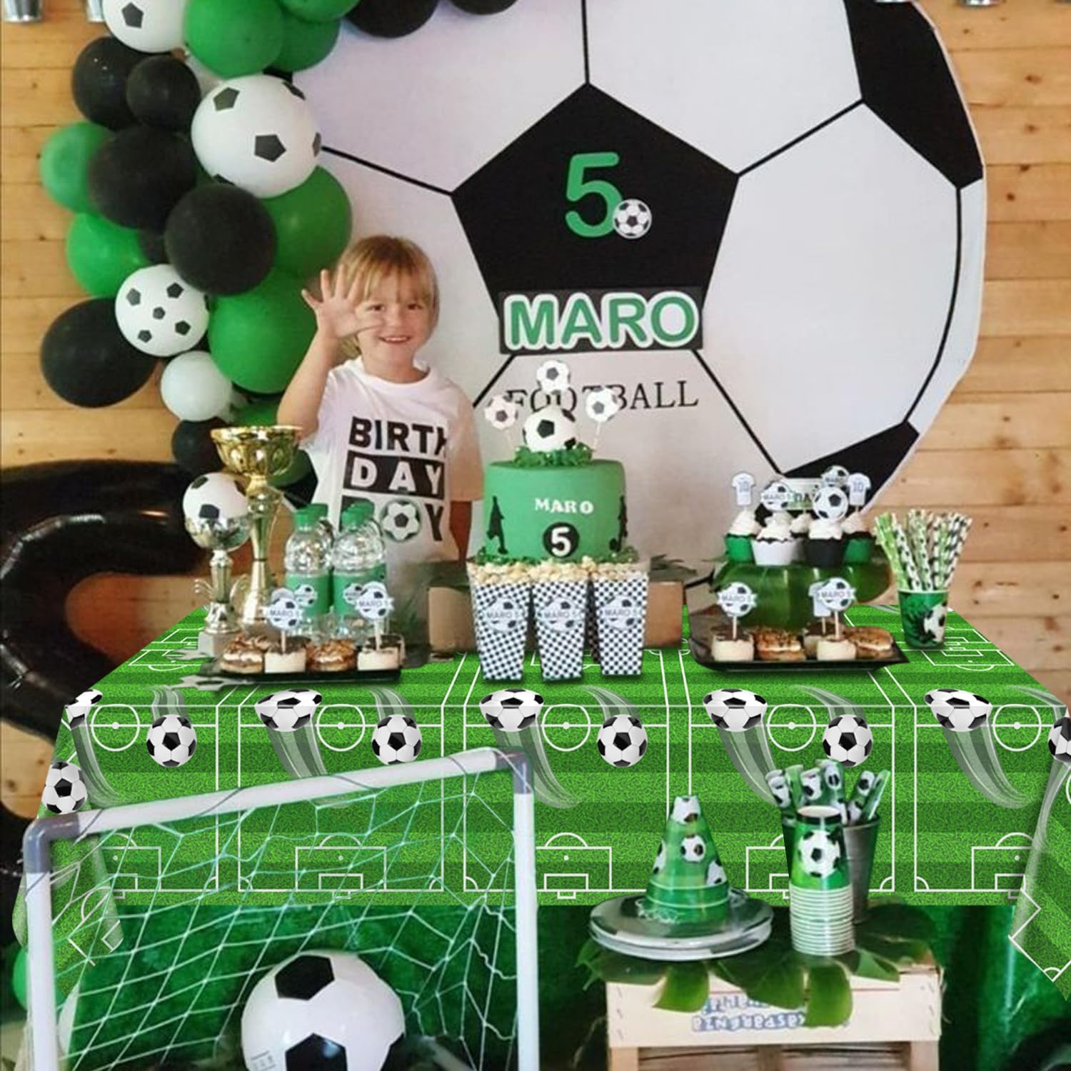 4 Pack Soccer Theme Tablecloths for Parties