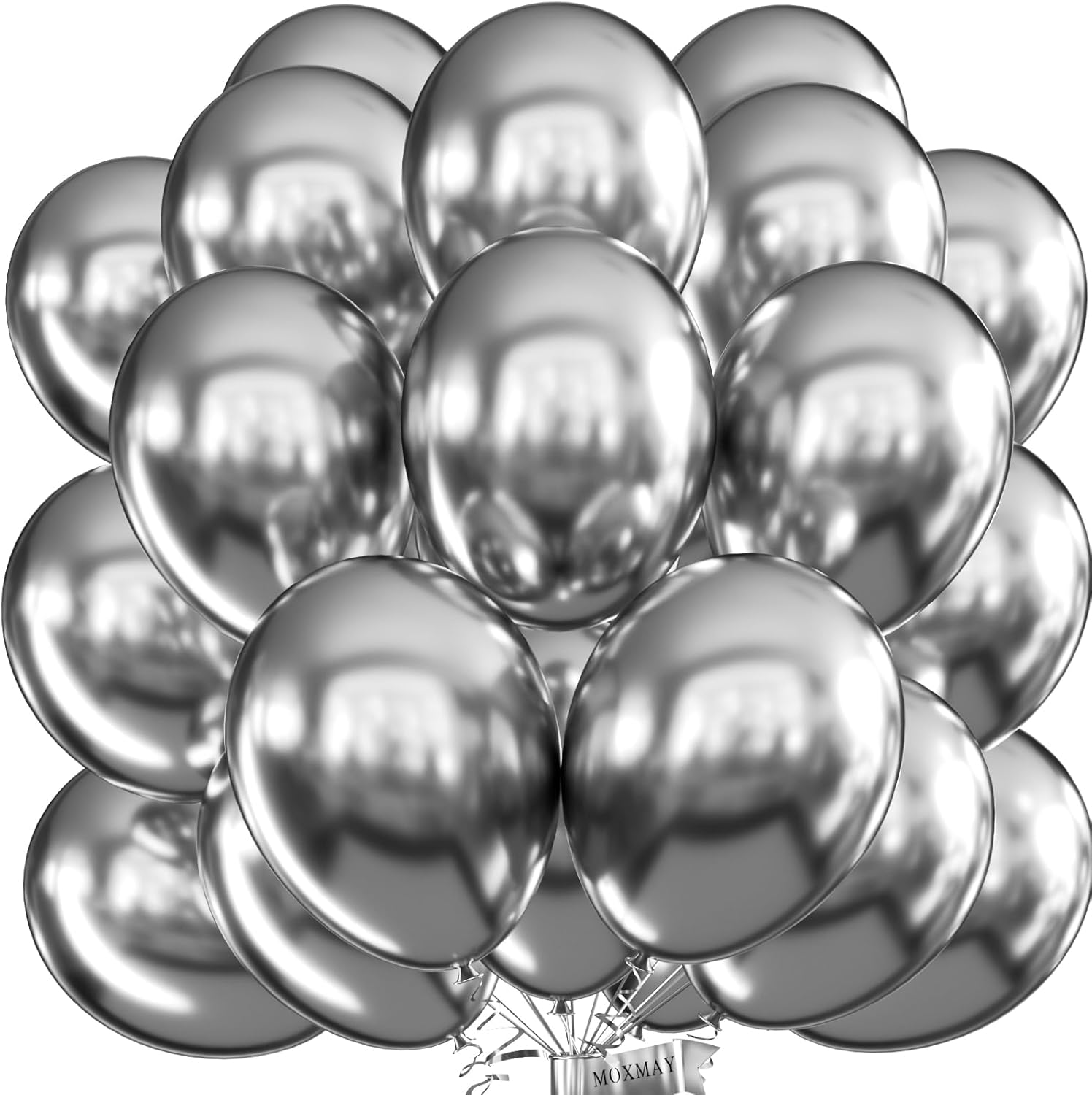 50pcs 12 Inch Metallic Silver Balloons for Party Decorations