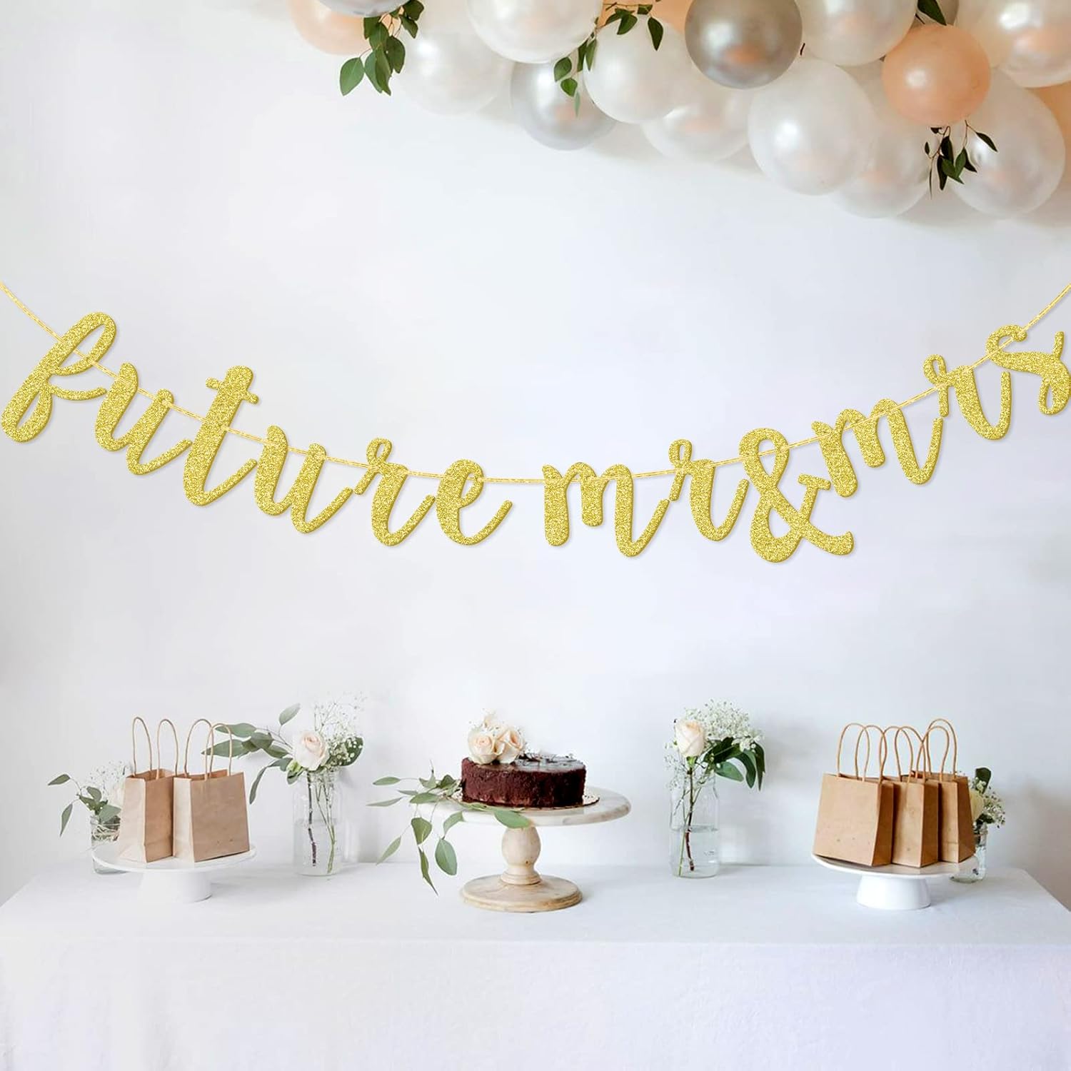 Gold Glitter Future Mr Mrs Banner