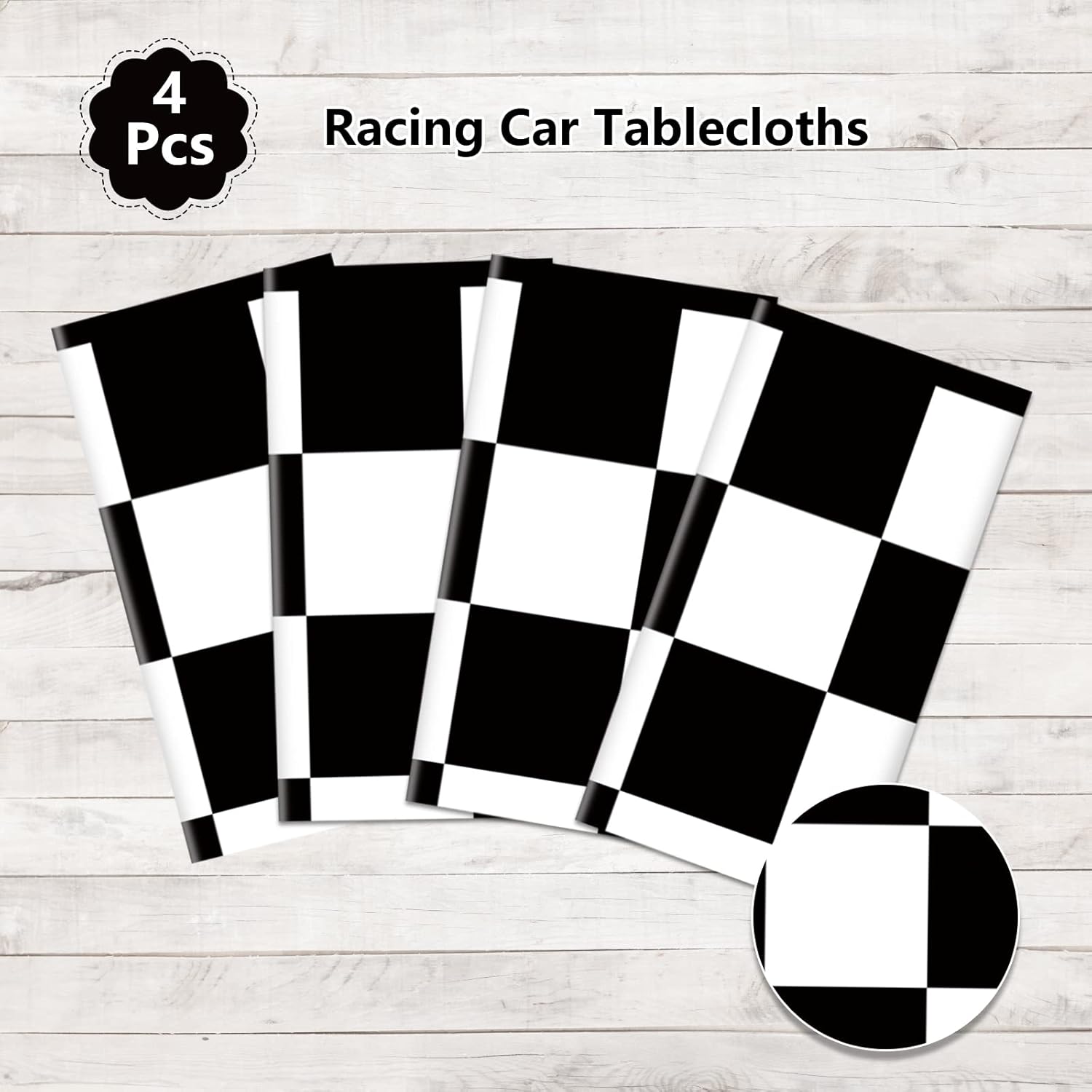 Racing Car Theme Tablecloths 4pcs 51x86 Inches