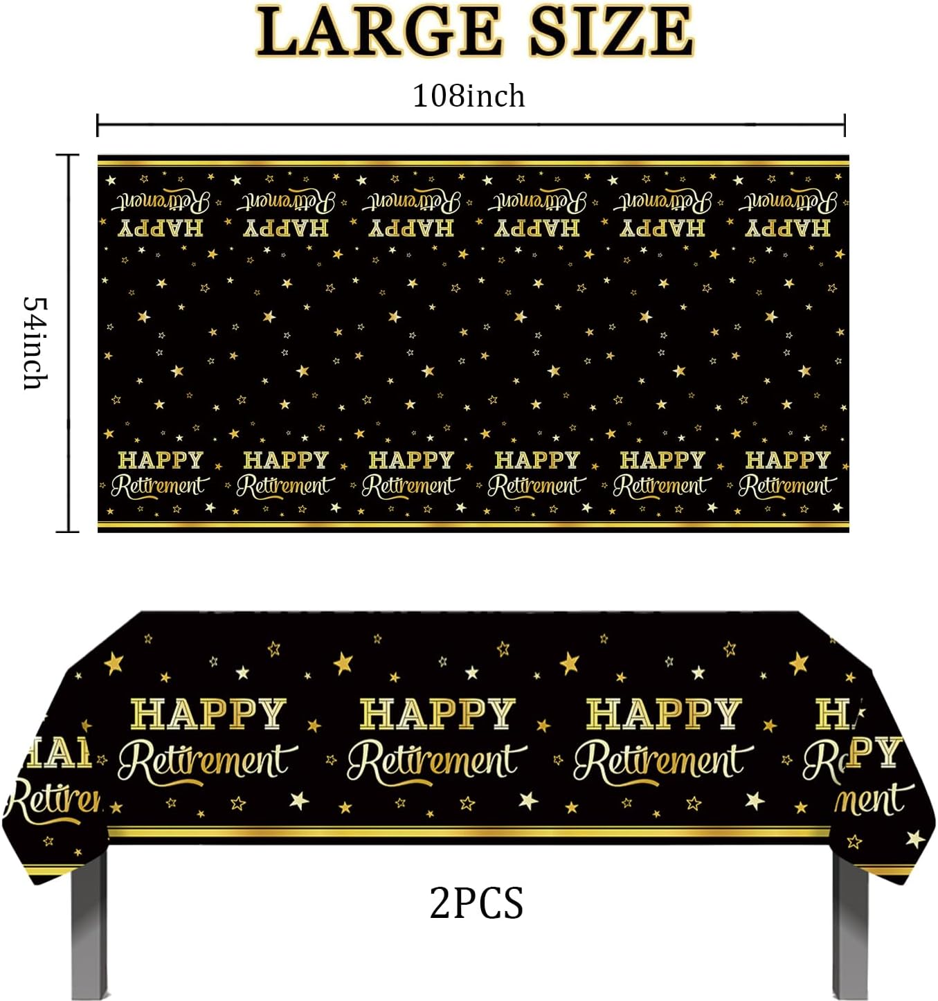 Egami 2pcs Retirement Tablecloth for Party Decorations