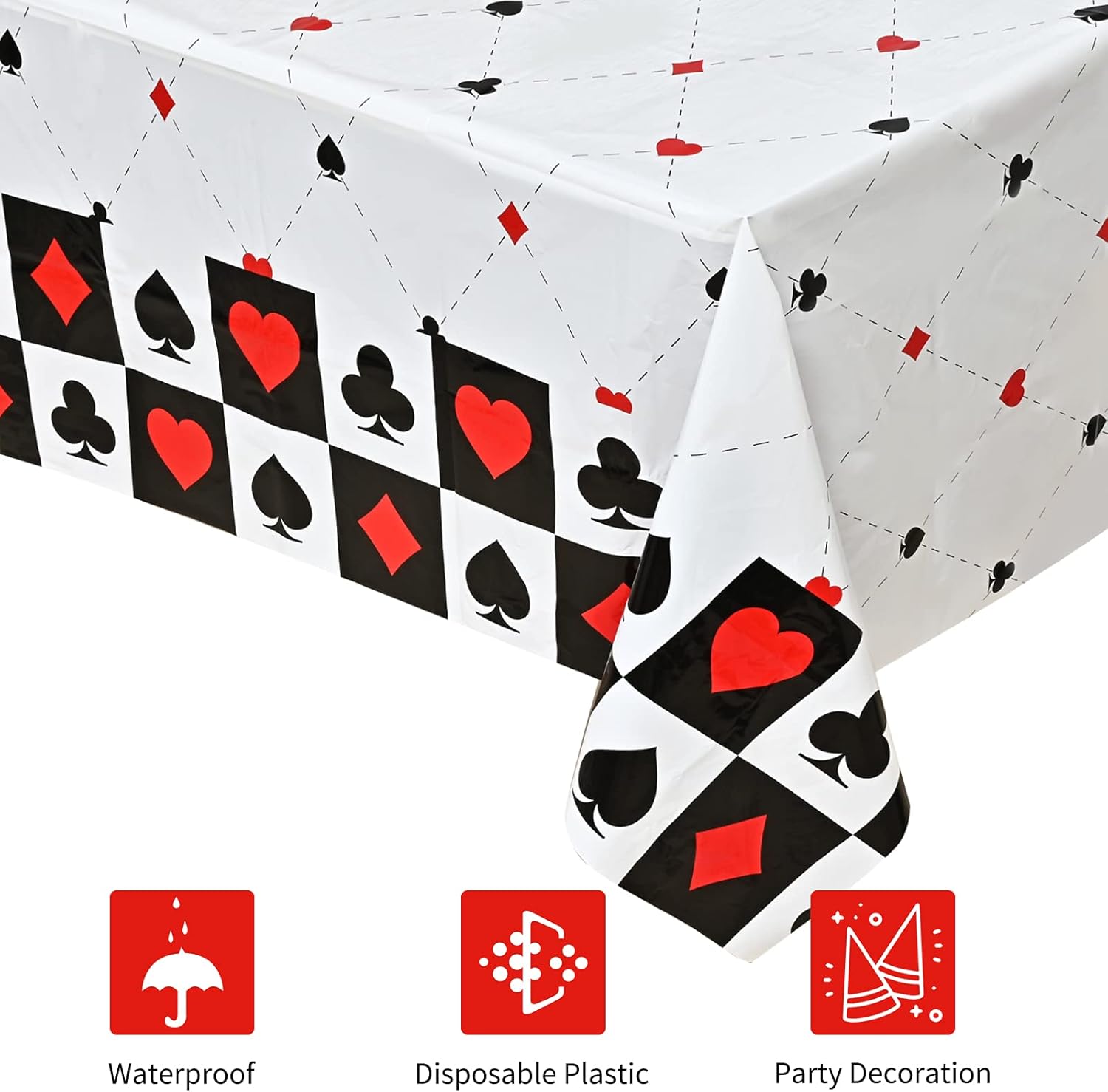 Lecpeting 2 Pcs Casino Plastic Table Covers 87x51 Inches