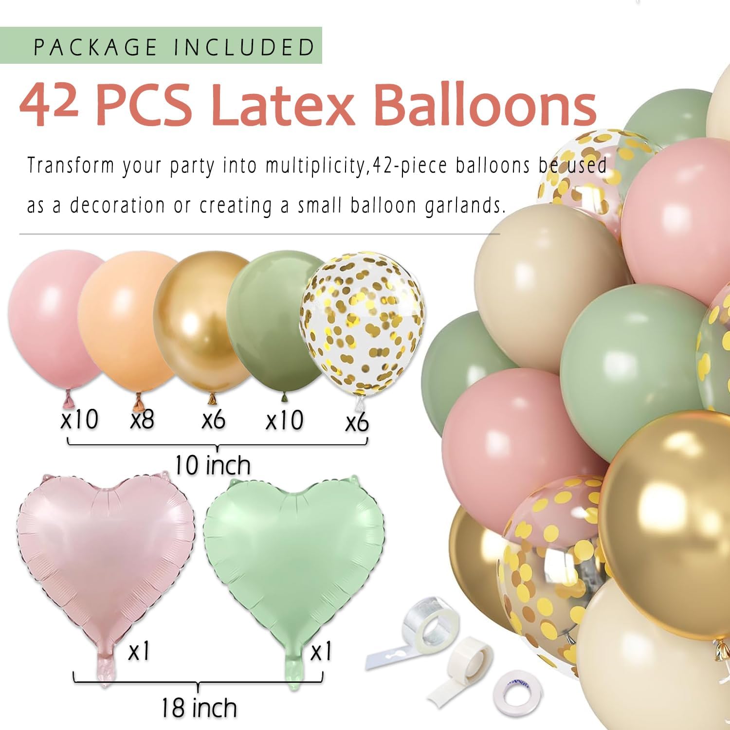 Sage Green Blush Pink Birthday Decorations for Women Girls