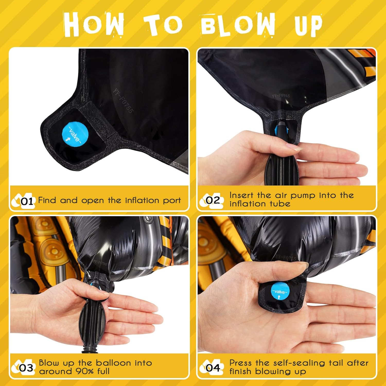 Self Standing 4D Foil Excavator Balloon for Kids