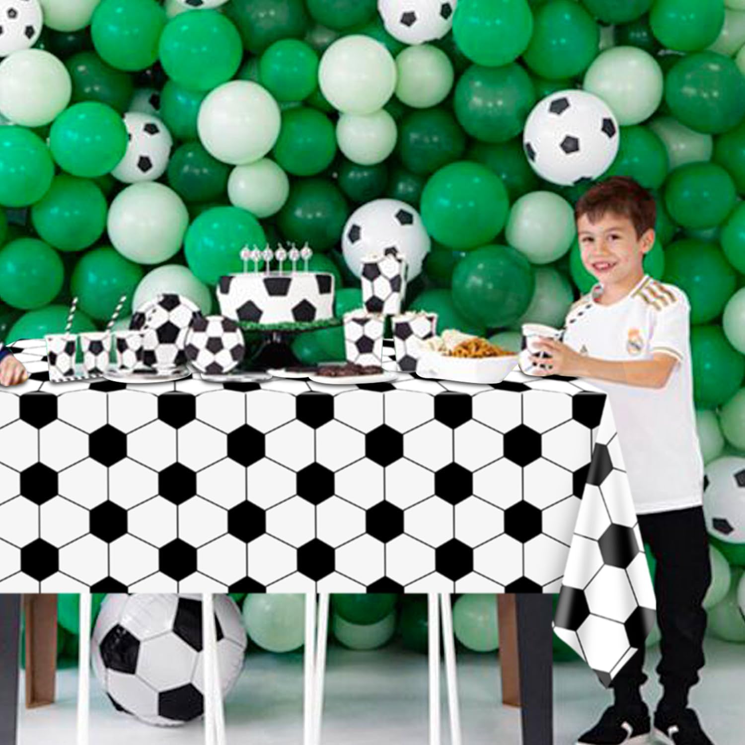 4 Pack Soccer Theme Tablecloths for Parties