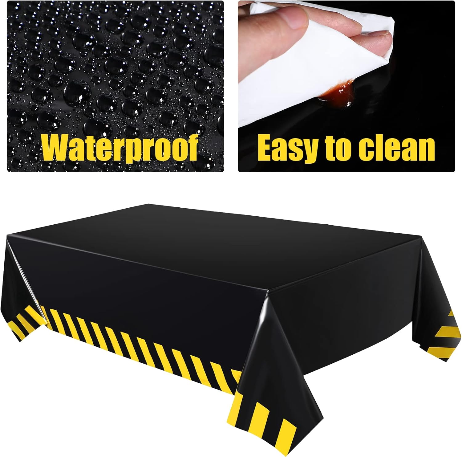 6 Pcs Construction Birthday Party Supplies Decorations Black