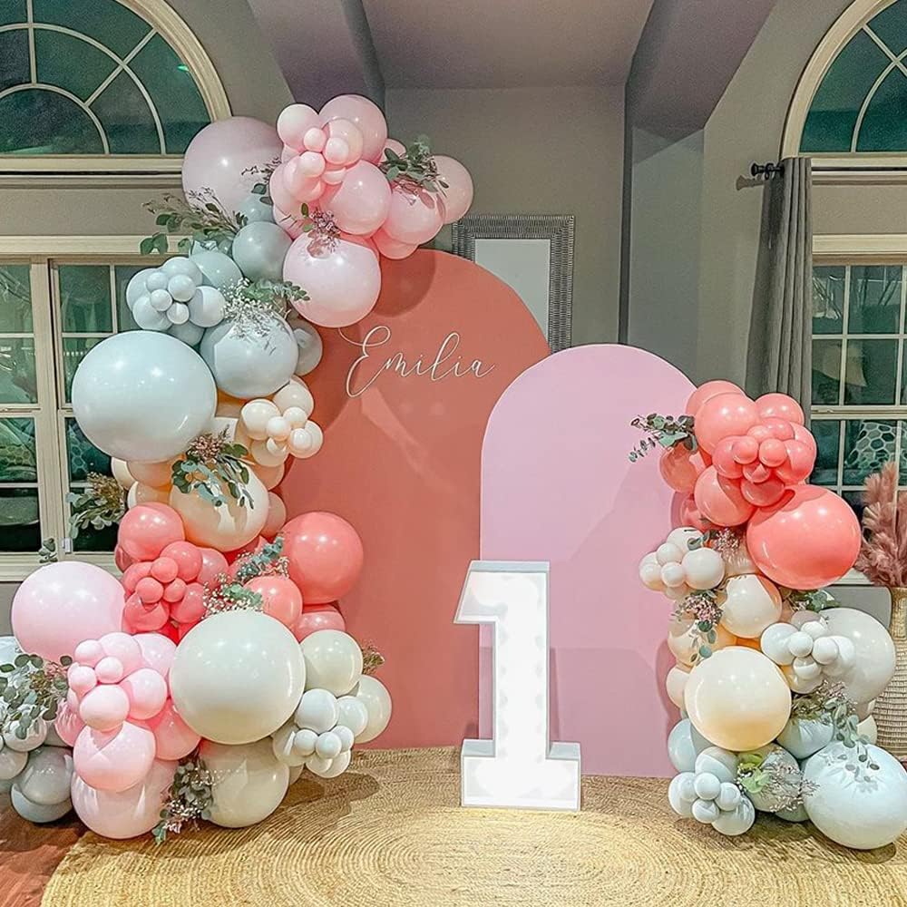 140PCS Dusty Green Pink Balloon Garland Kit