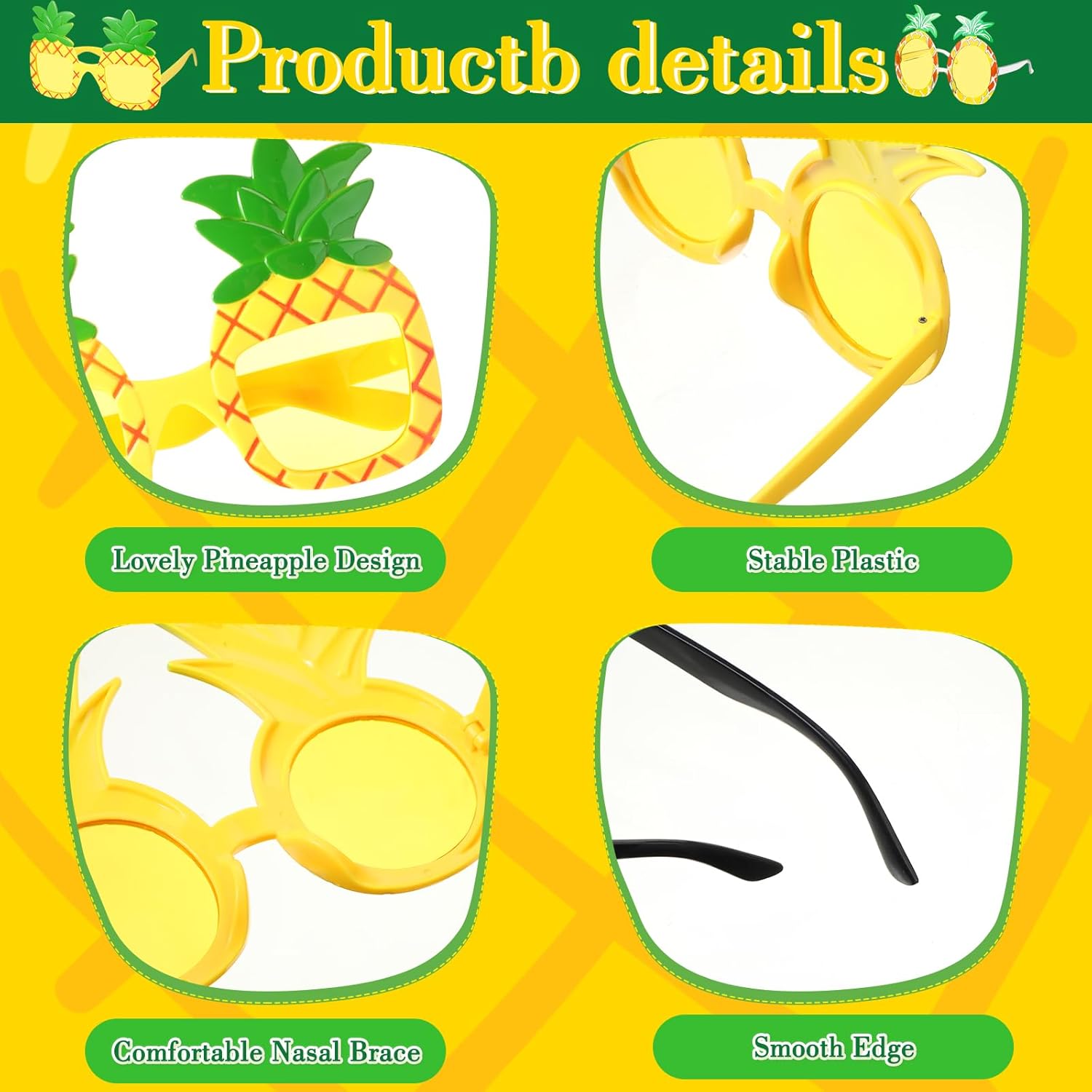 Kanayu 24 Pair Pineapple Party Sunglasses