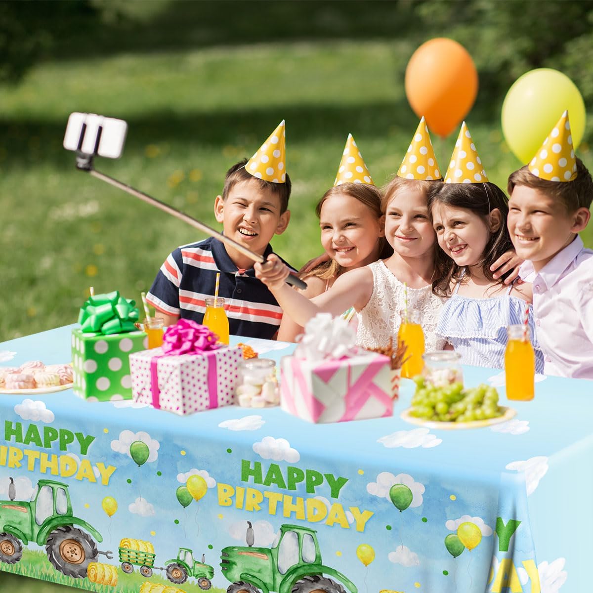 3pcs Tractor Birthday Tablecloths for Boys Party Decorations