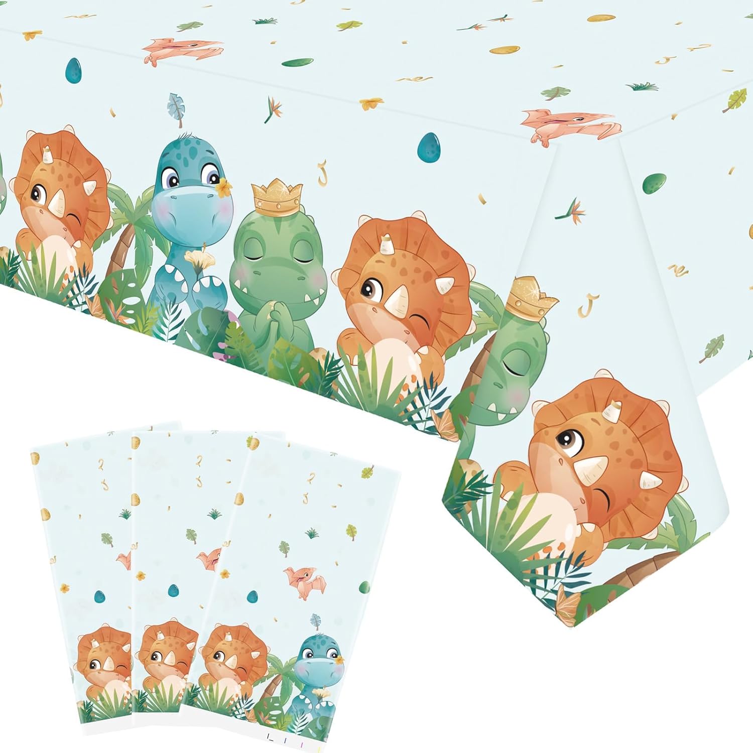 3 Pieces Dinosaur Tablecloth Party Decorations
