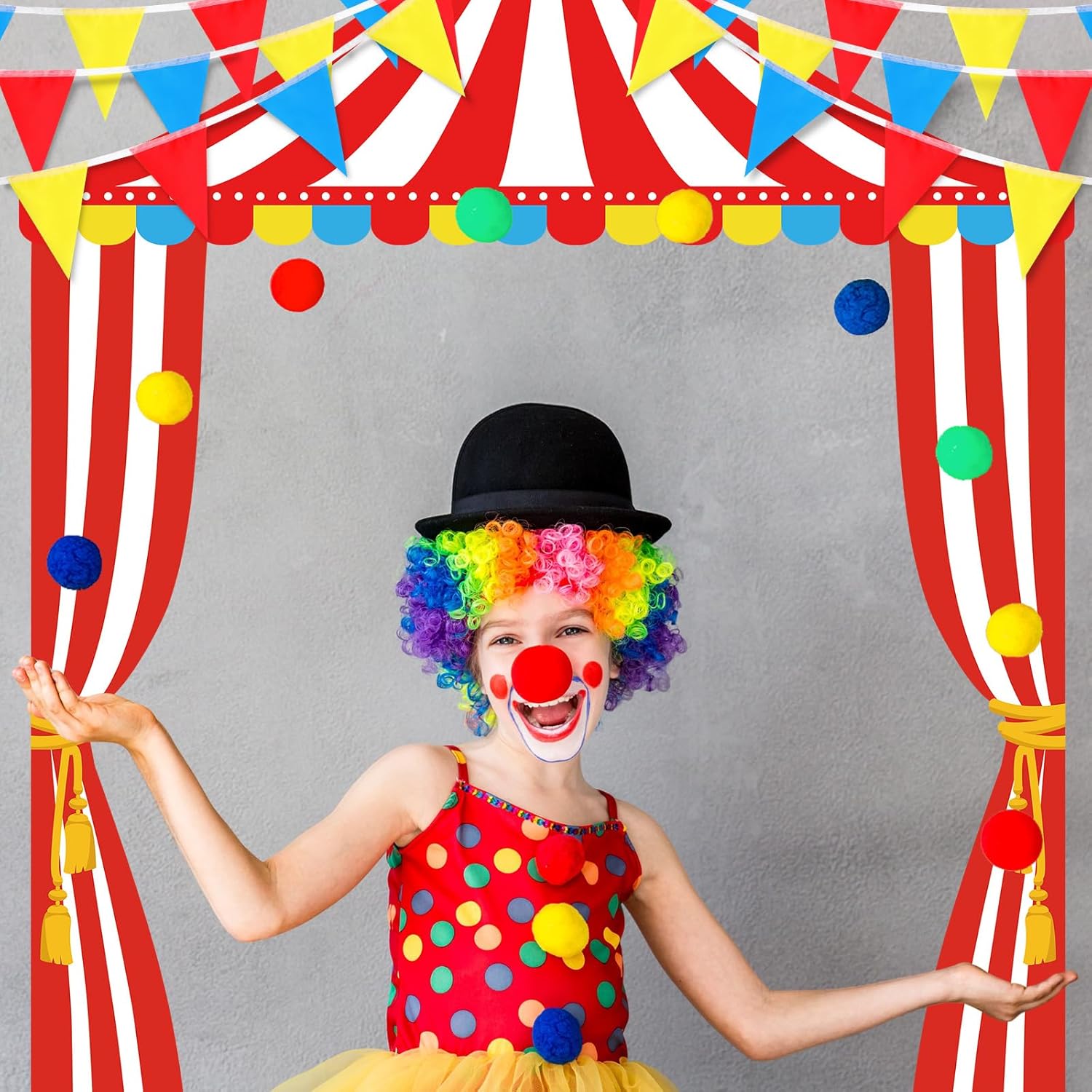 4 Pcs Halloween Carnival Decor Banners with Adhesive