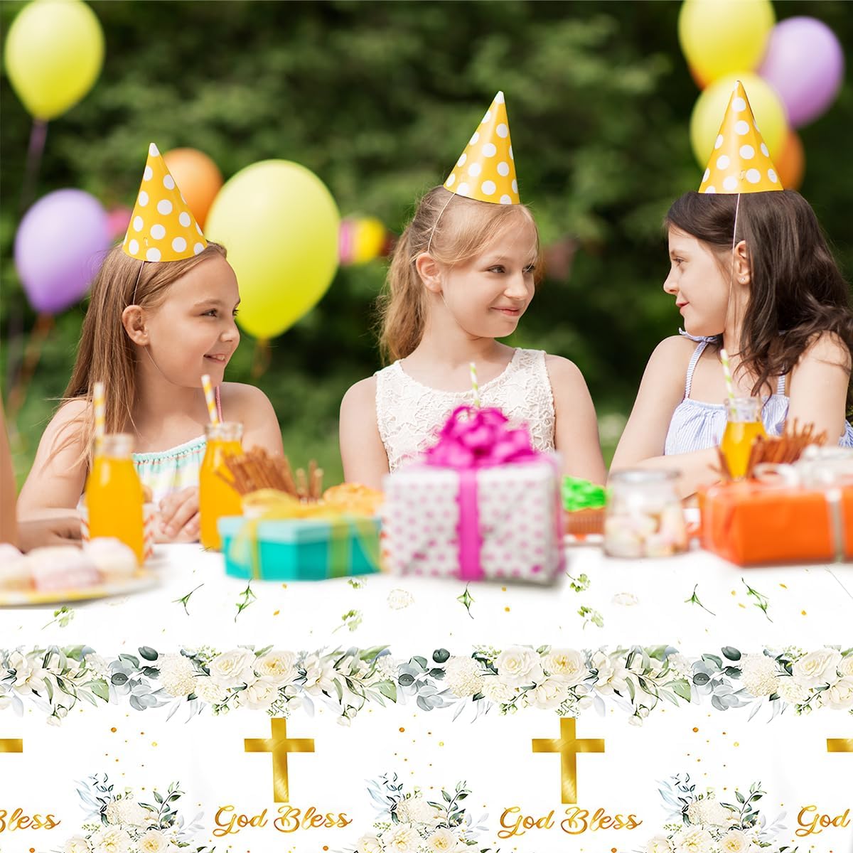 OULUN 2Pcs God Bless Party Tablecloth 42 x 70