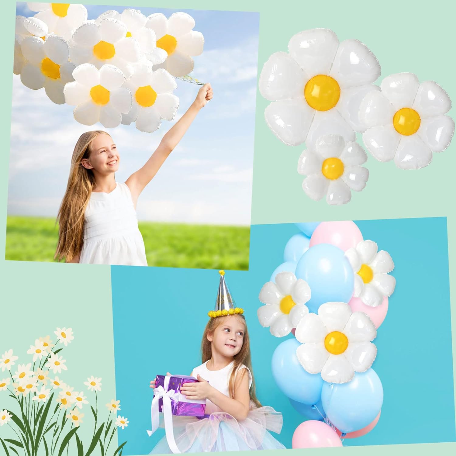 NOVWANG Daisy Balloons 18PCS Party Decorations