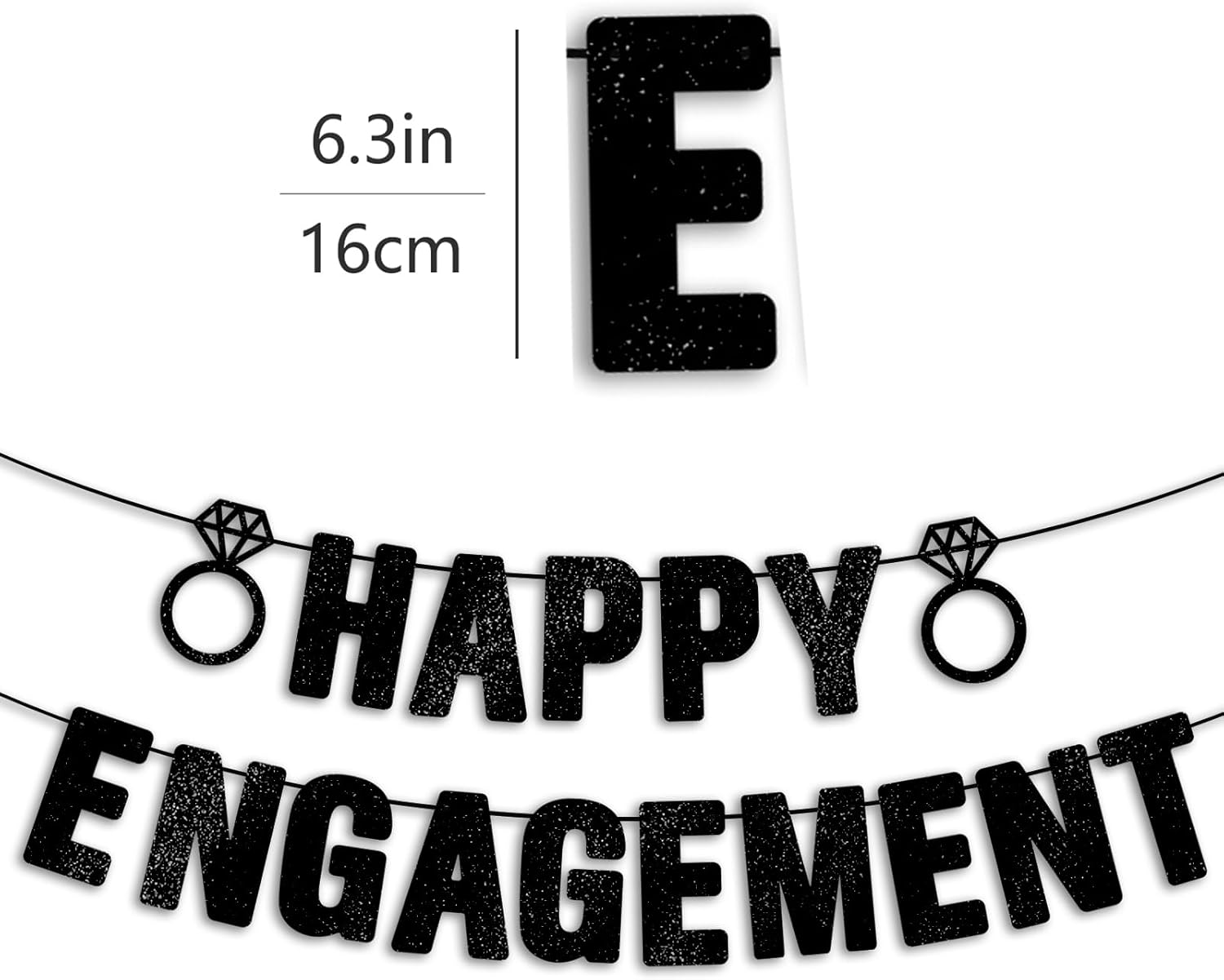 JunyRuny Pre-Strung Happy Engagement Banner