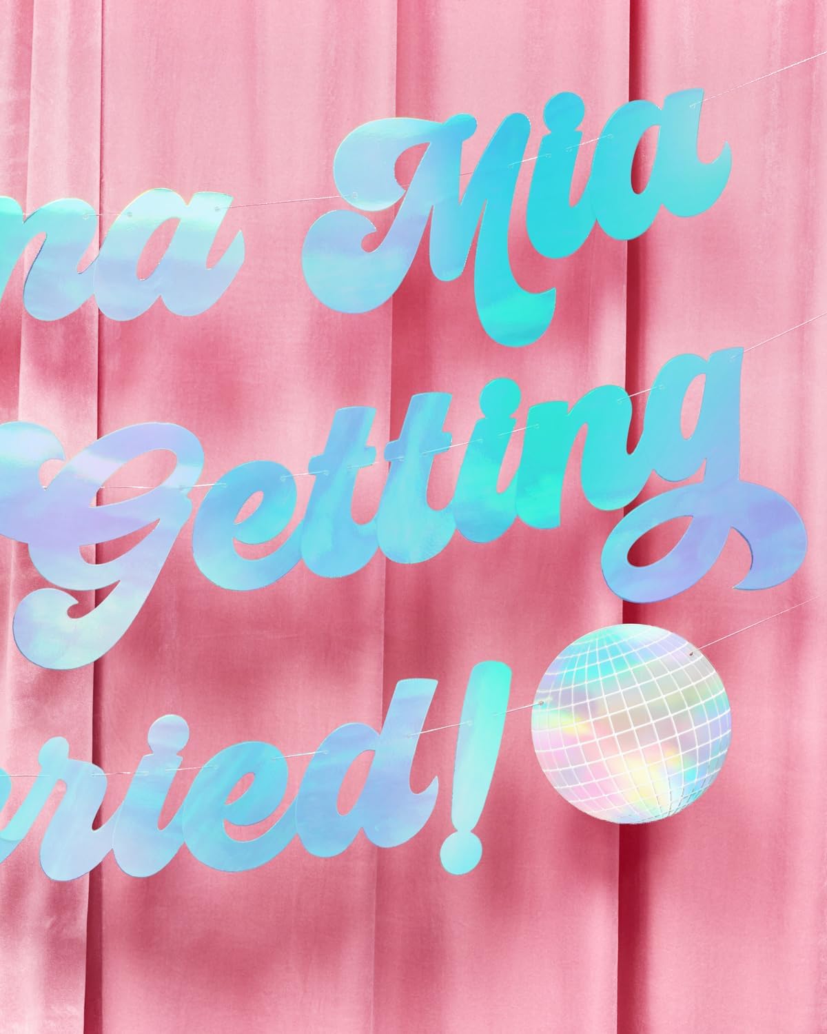 Xo Fetti Mamma Mia Shes Getting Married Banner Blue Iridescent Foil 5 Ft