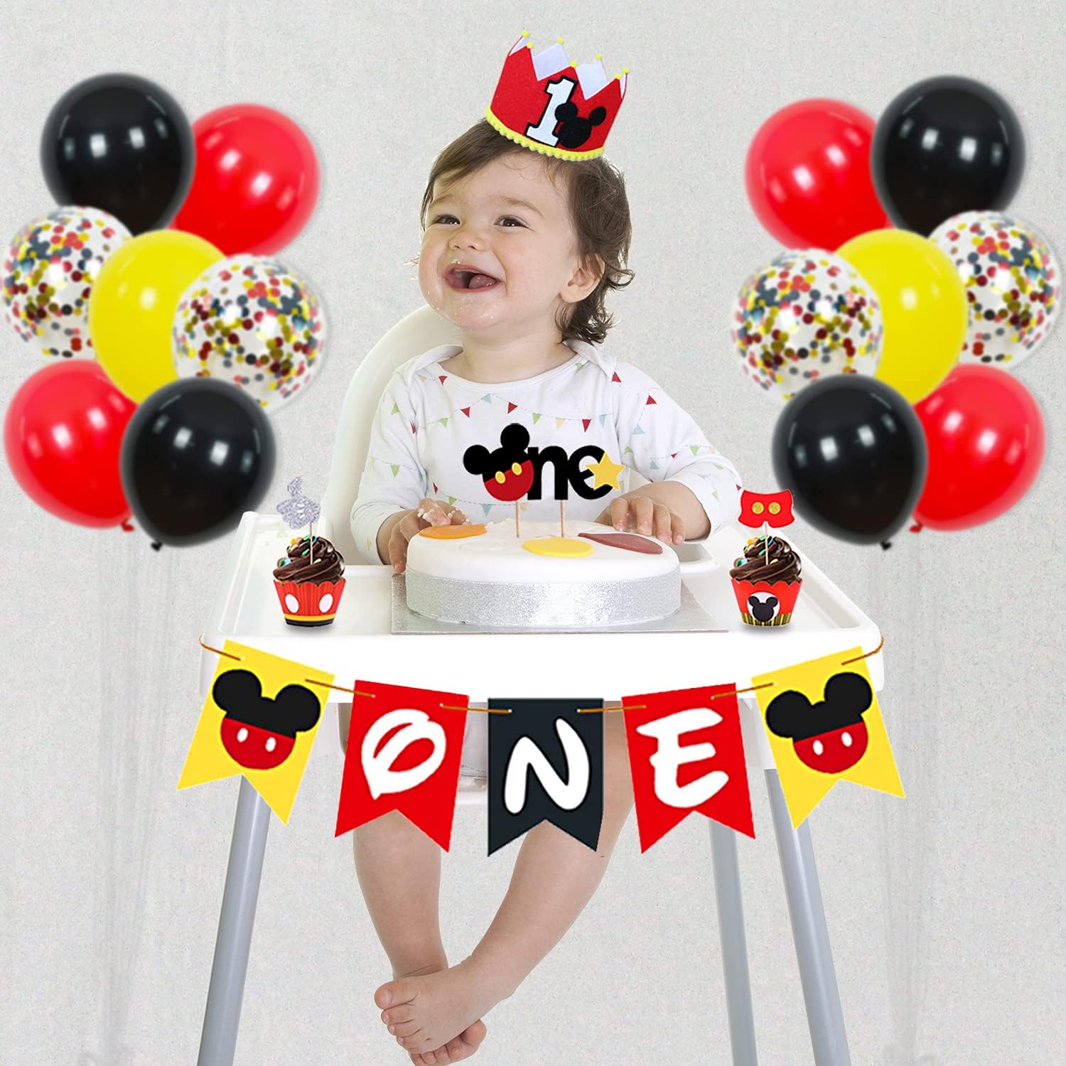 Family Pro 1st Birthday Party Supplies Decorations 58Pcs
