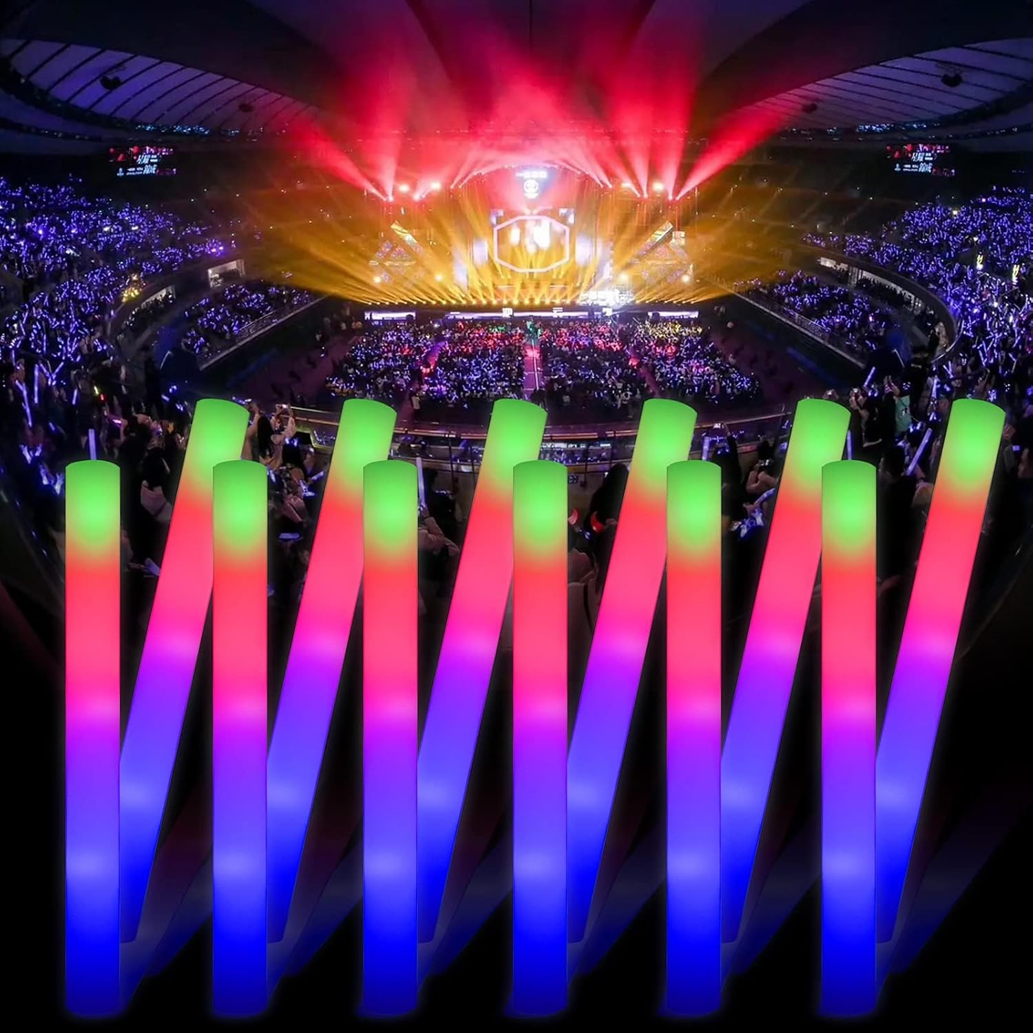 30 Piece LED Foam Sticks Flashing Glow Sticks