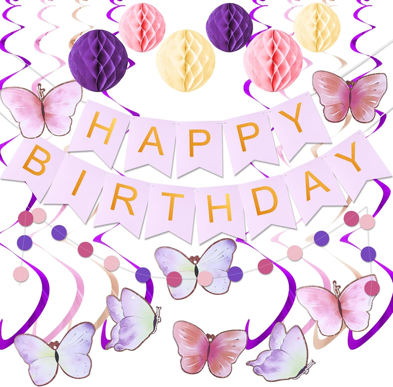 KAWKALSH Birthday Decorations Set