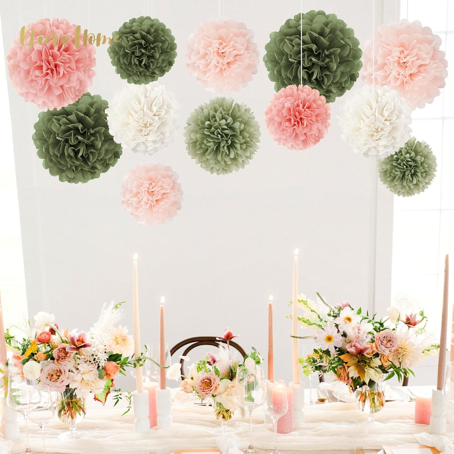 NICROHOME EUR Bridal Shower Decorations Set 12 PCS