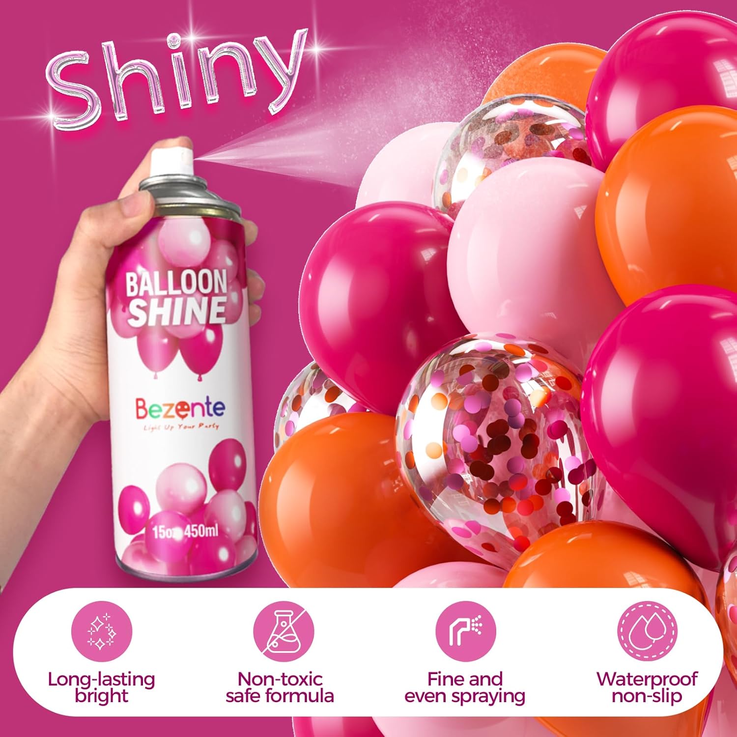 Bezente Balloon Shine Spray 15 oz - Waterproof Long Lasting Antioxidant